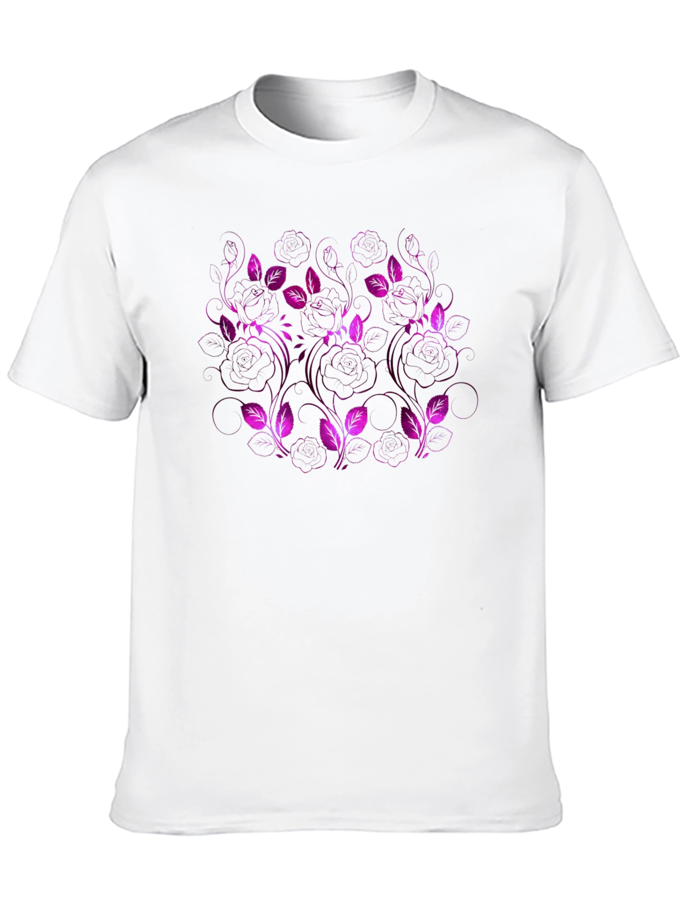 Floral Pattern Black T-Shirt for Men