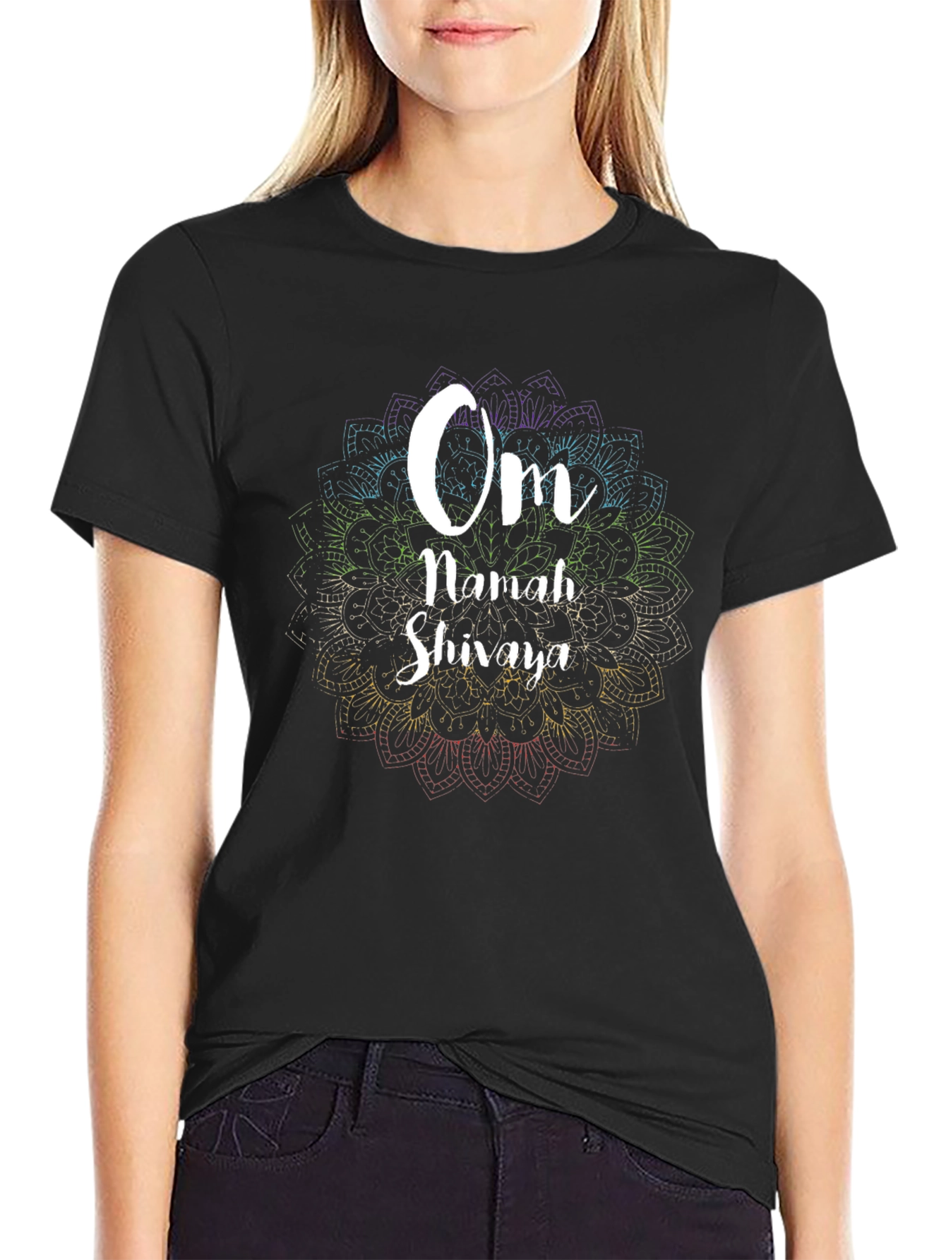 Om Namah Shivaya Graphic Tee - Spiritual Mandala Design