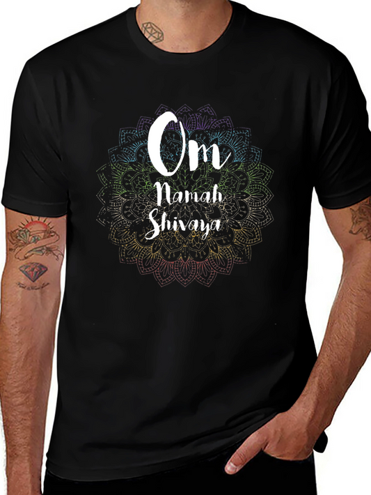 Om Namah Shivaya Graphic Tee - Spiritual Mandala Design