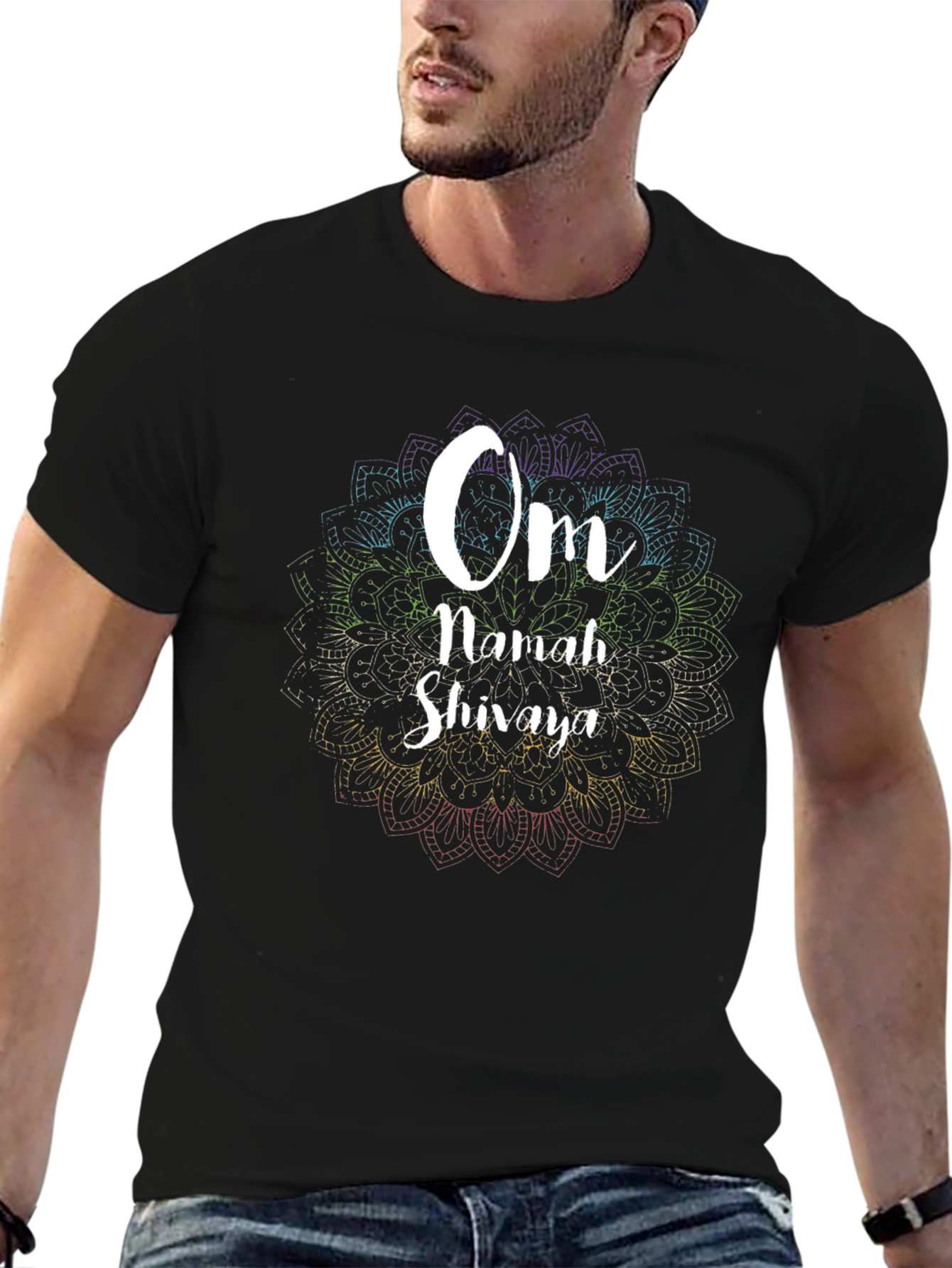 Om Namah Shivaya Graphic Tee - Spiritual Mandala Design