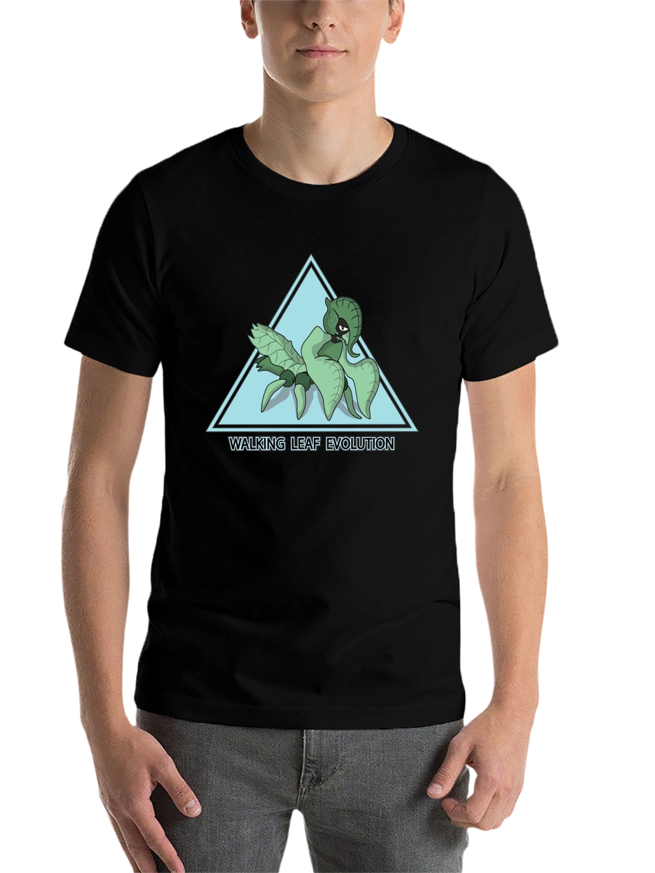 Walking Leaf Evolution T-Shirt - Black Cotton Tee