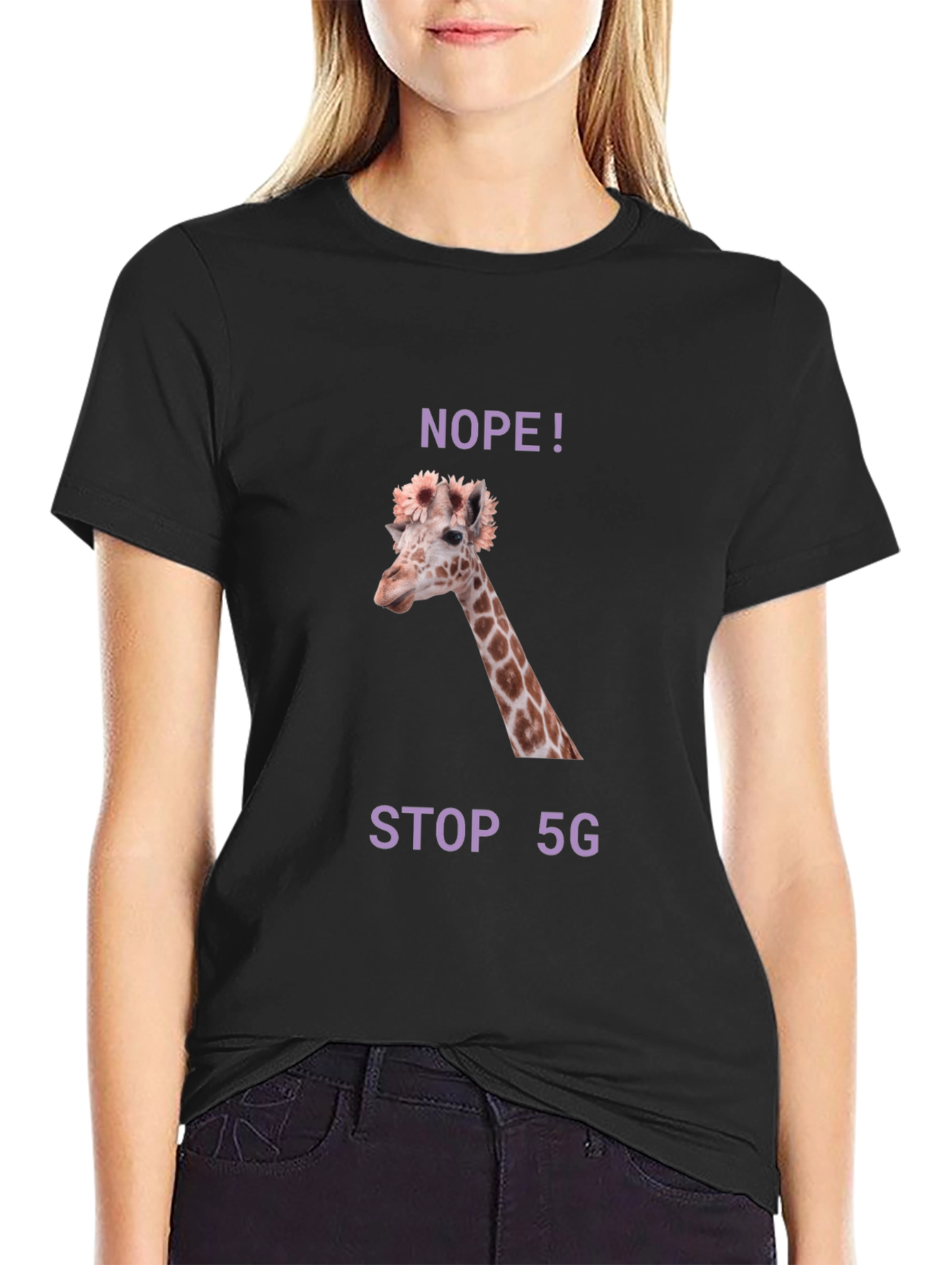 Giraffe NOPE! STOP 5G T-Shirt