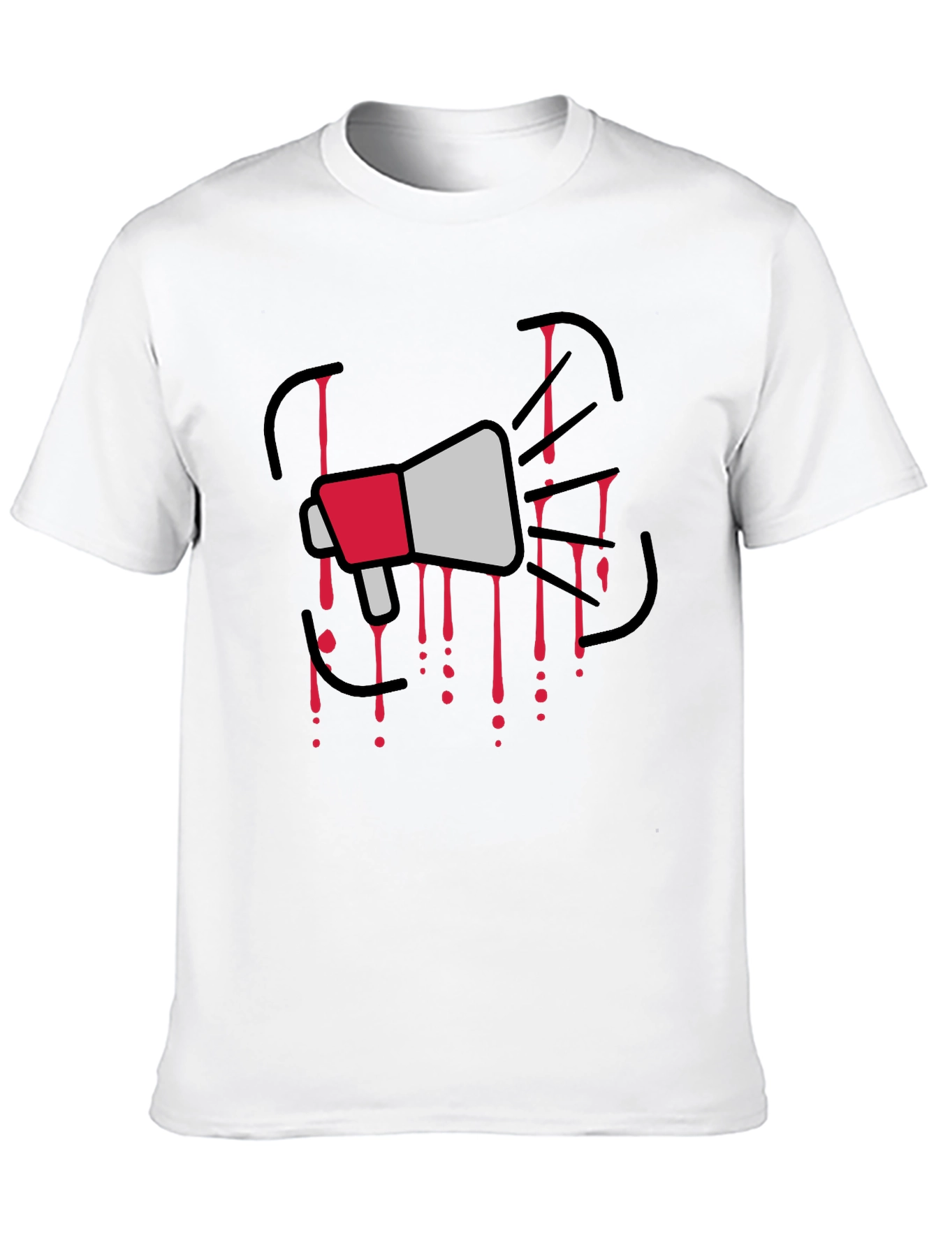 Megaphone Graphic Print Black T-Shirt