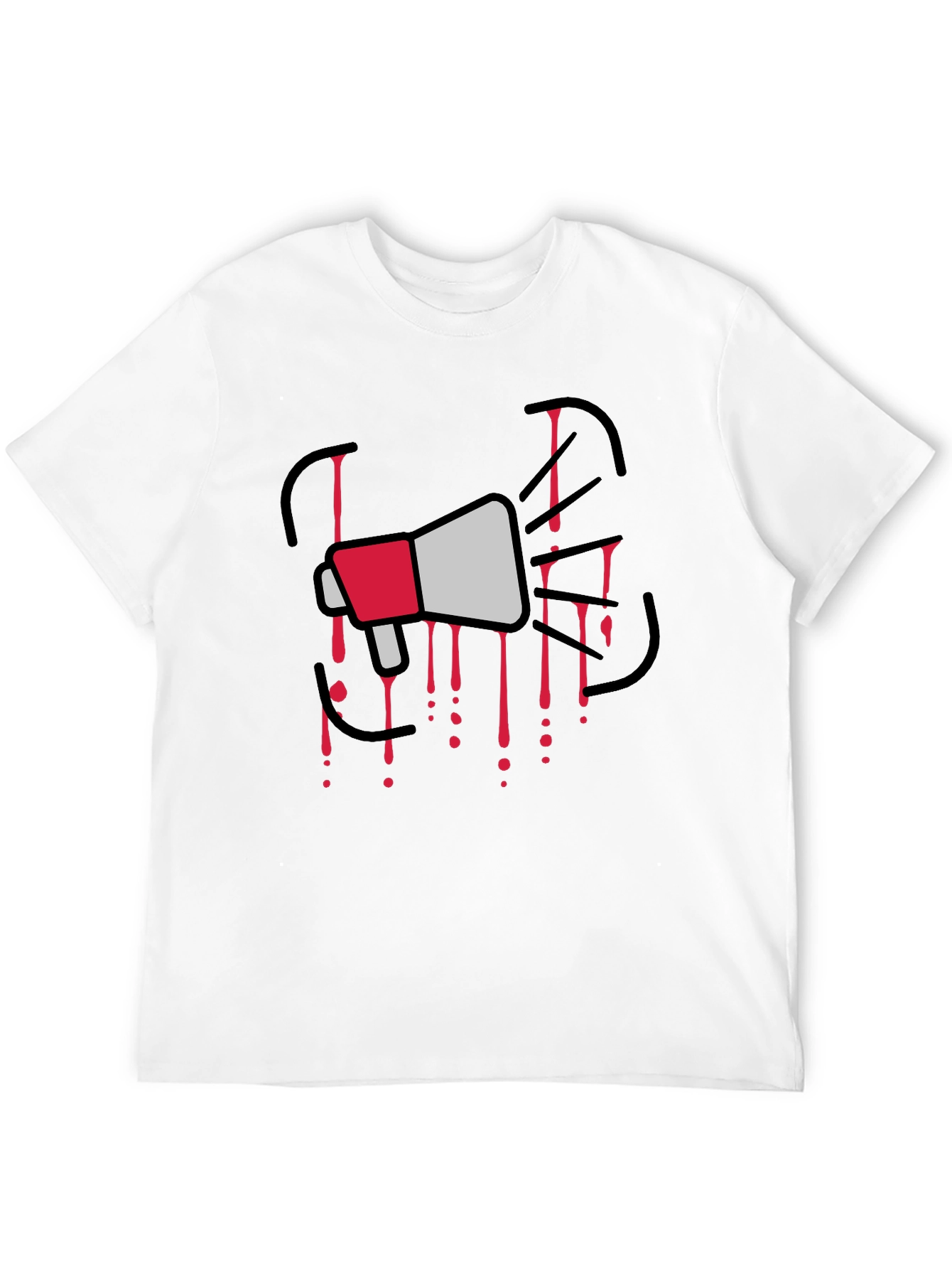 Megaphone Graphic Print Black T-Shirt