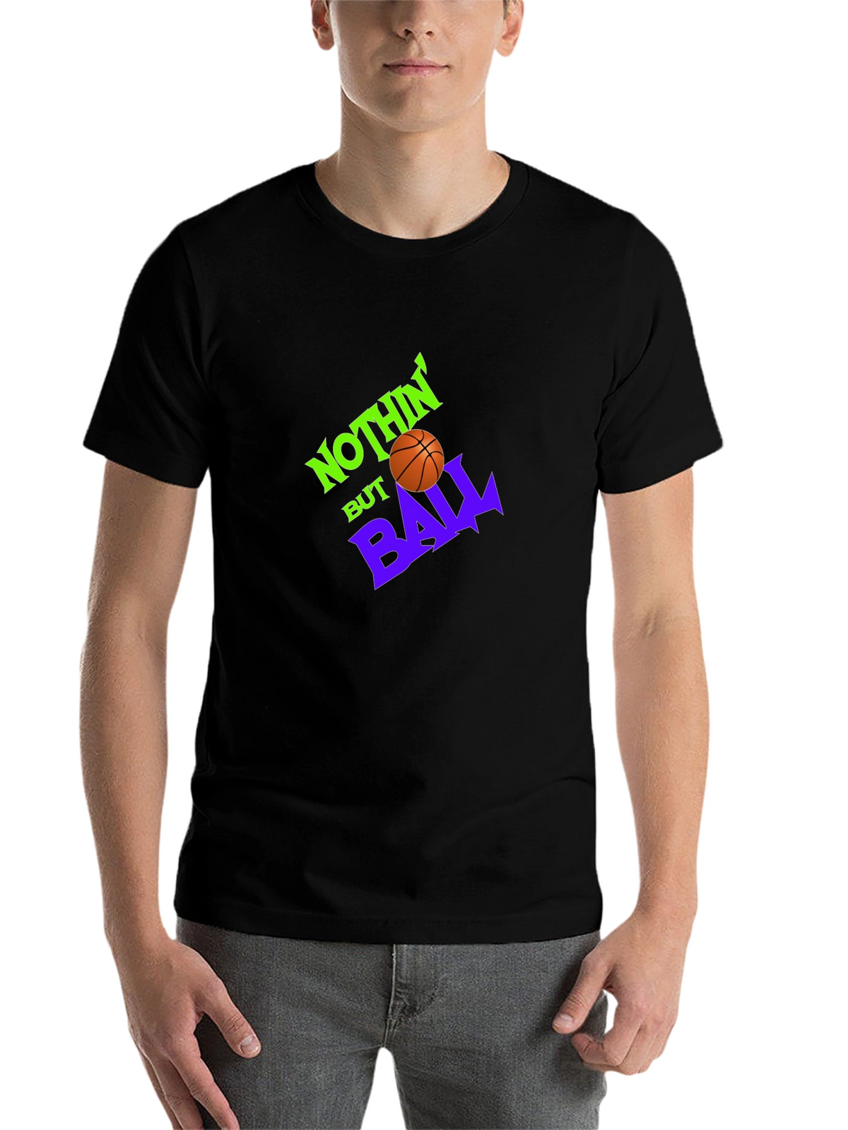 Nothin But Ball Graphic Tee - Black Basketball Shirt