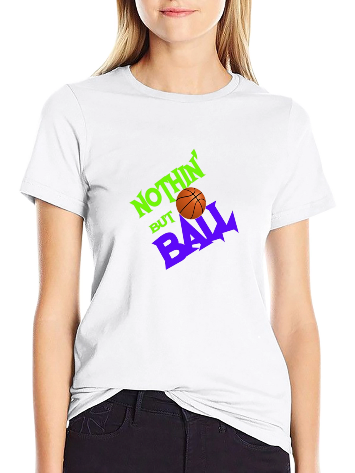 Nothin But Ball Graphic Tee - Black Basketball Shirt