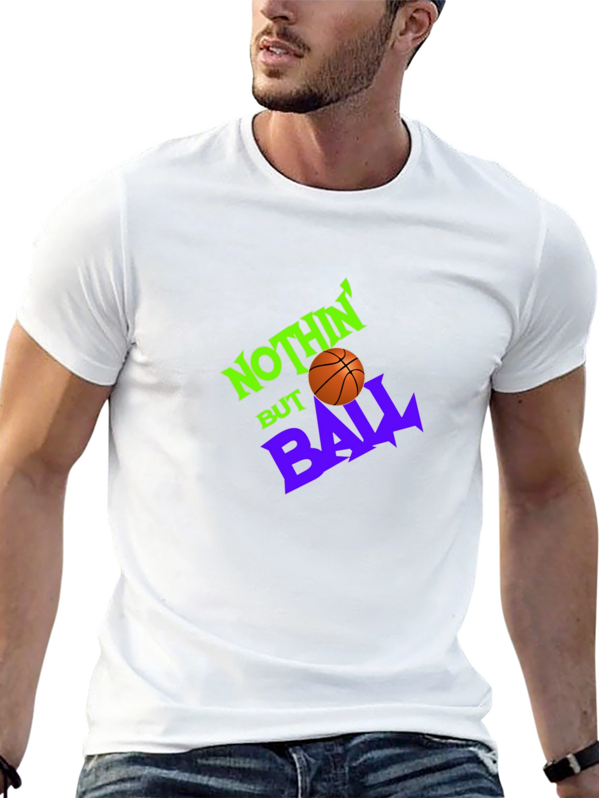 Nothin But Ball Graphic Tee - Black Basketball Shirt