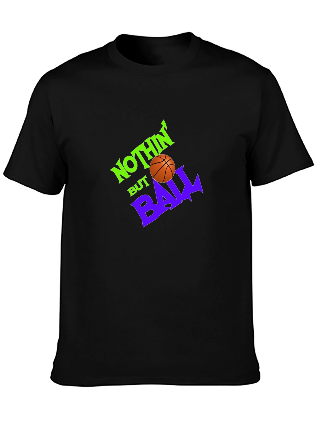 Nothin But Ball Graphic Tee - Black Basketball Shirt
