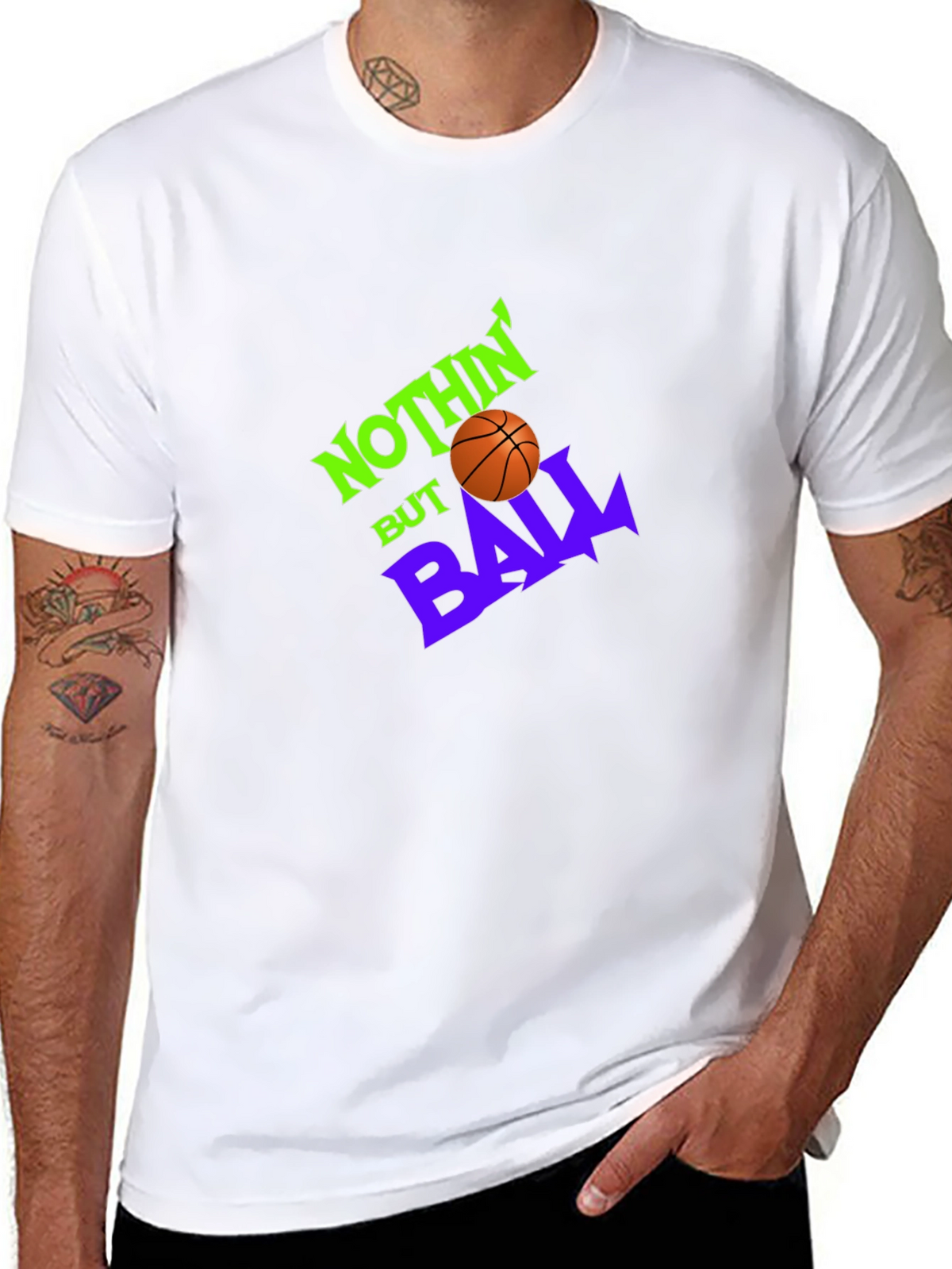 Nothin But Ball Graphic Tee - Black Basketball Shirt