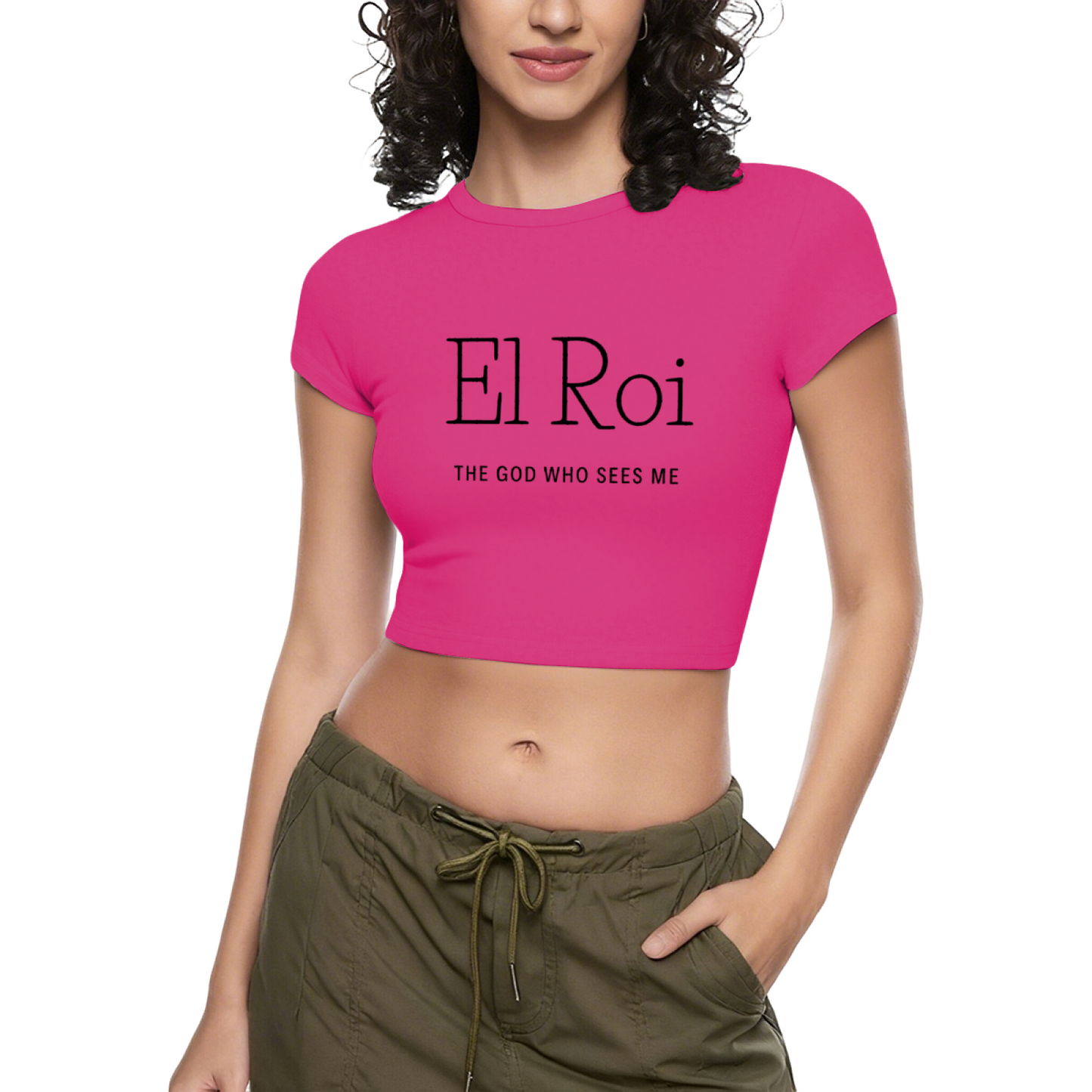 El Roi Faith Simple Minimal White Crop Tee