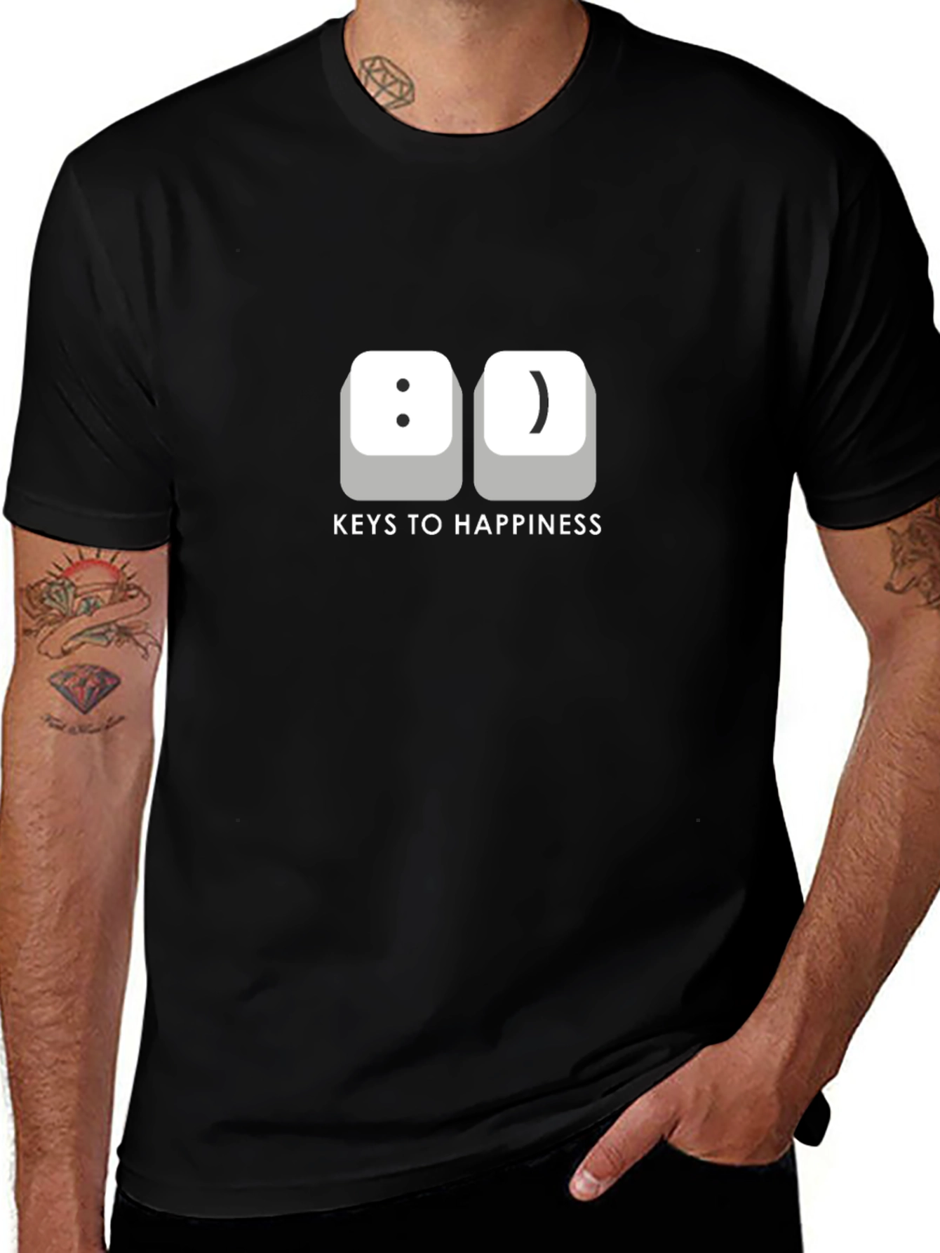 Keys to Happiness T-Shirt -  Funny Computer Geek Tee