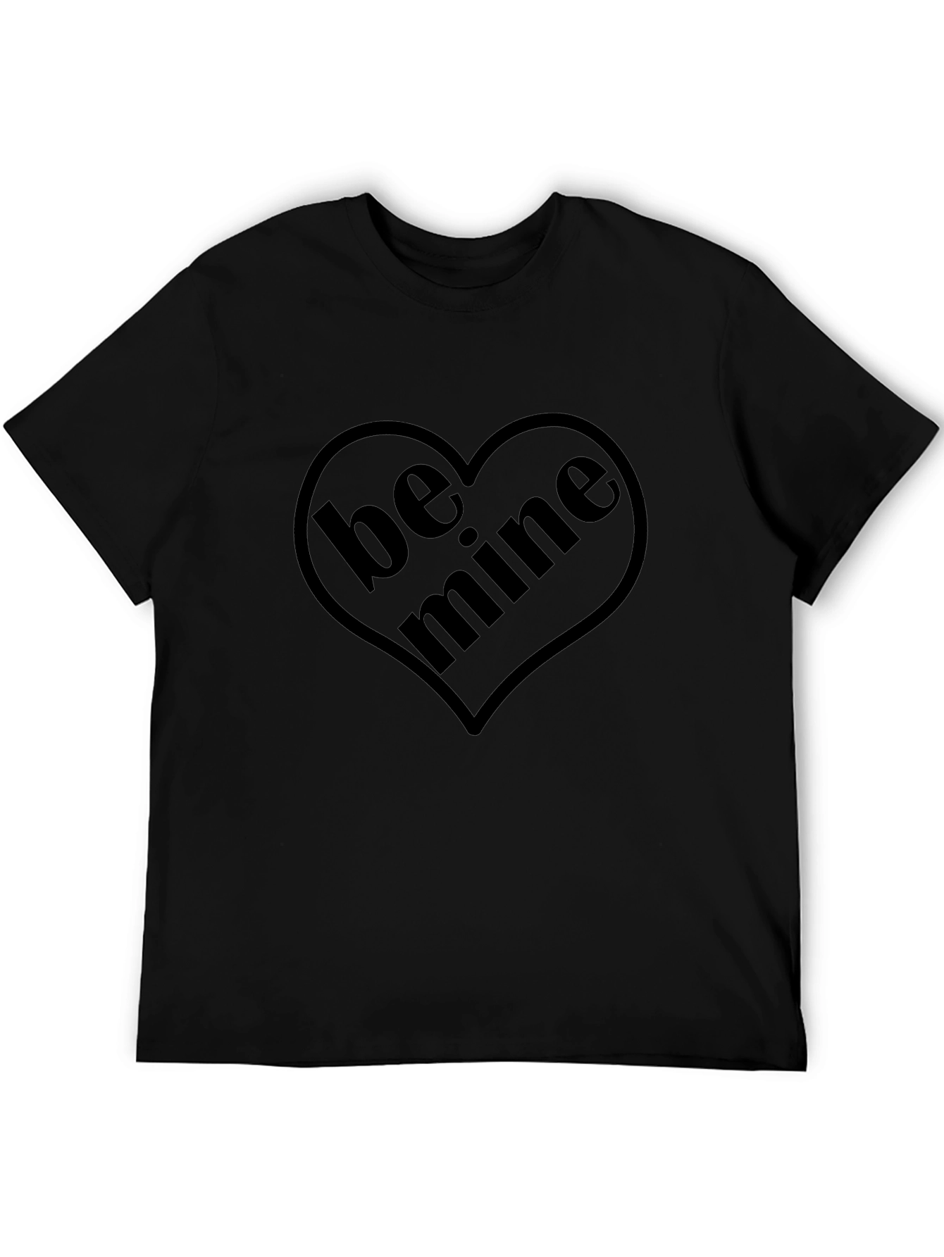 Be Mine Heart Graphic Tee - Black