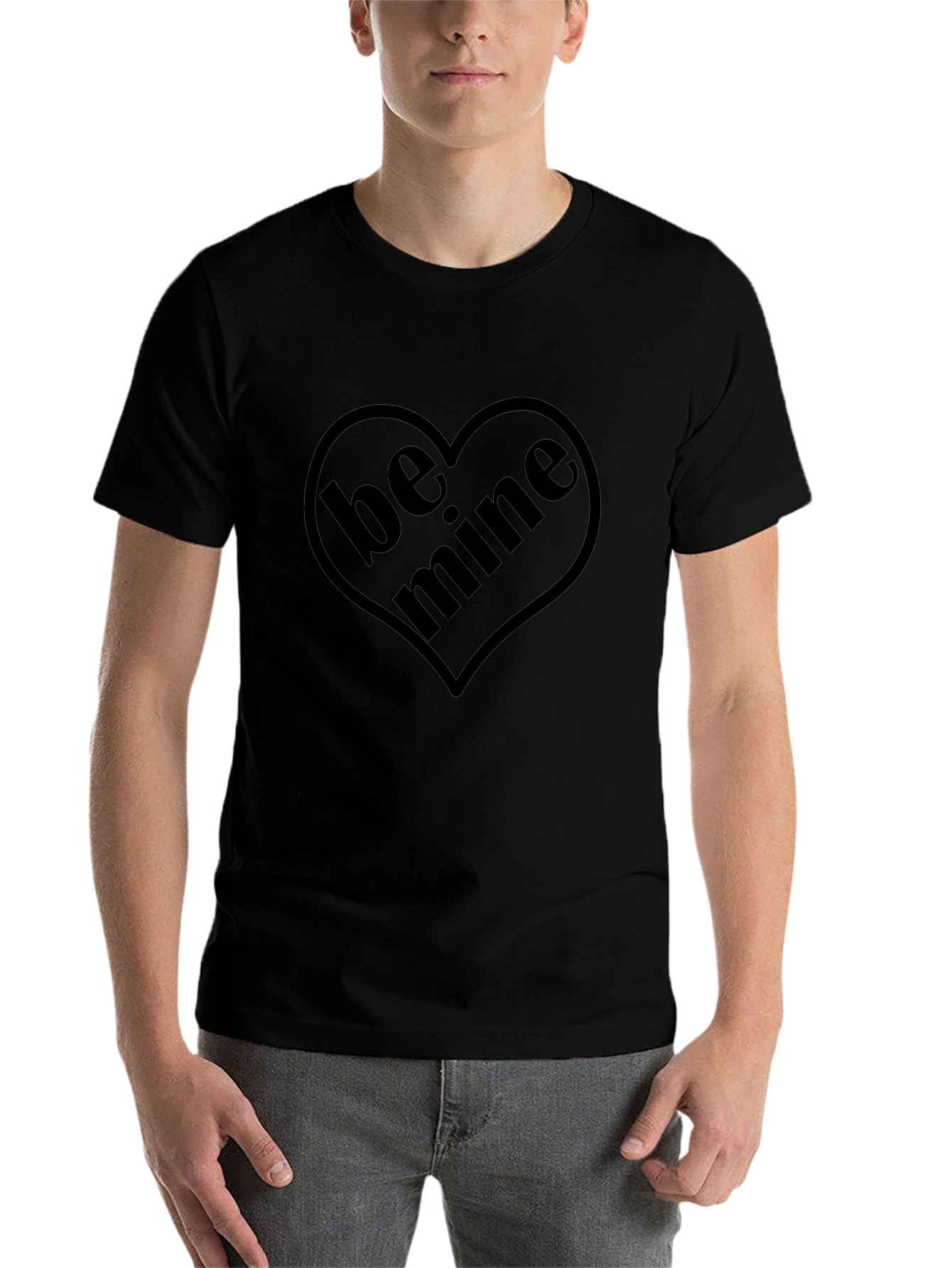 Be Mine Heart Graphic Tee - Black