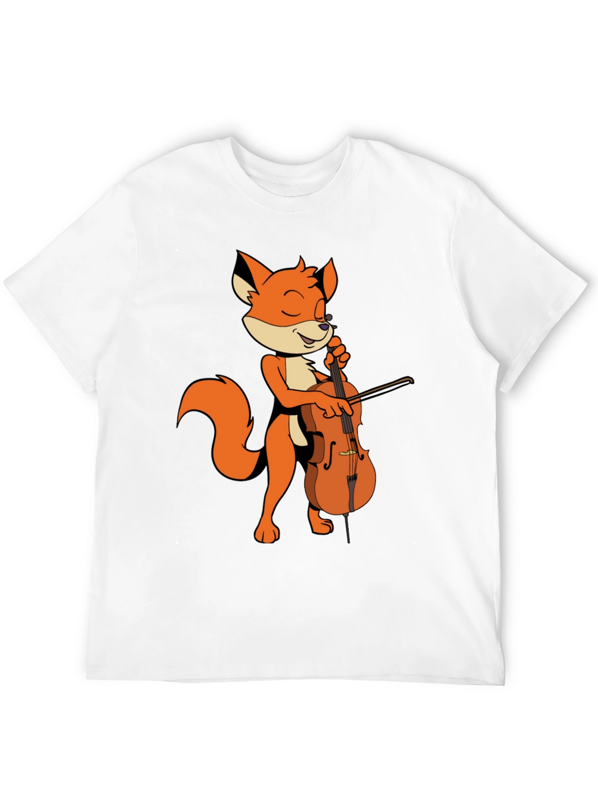 Fox Playing Cello Graphic Tee - Unique Musician Shirt