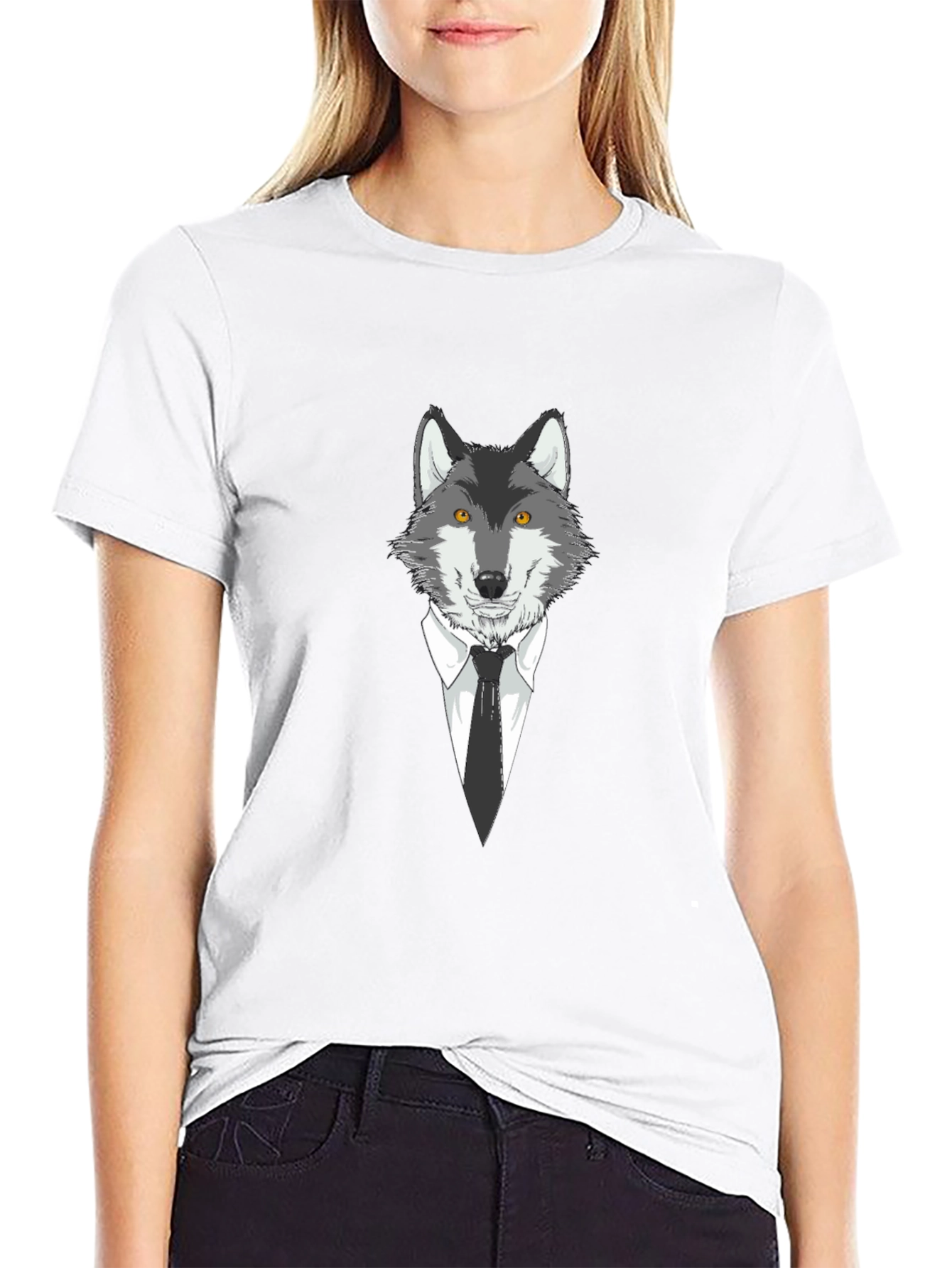Wolf in Suit Graphic Tee - Mens Black T-Shirt