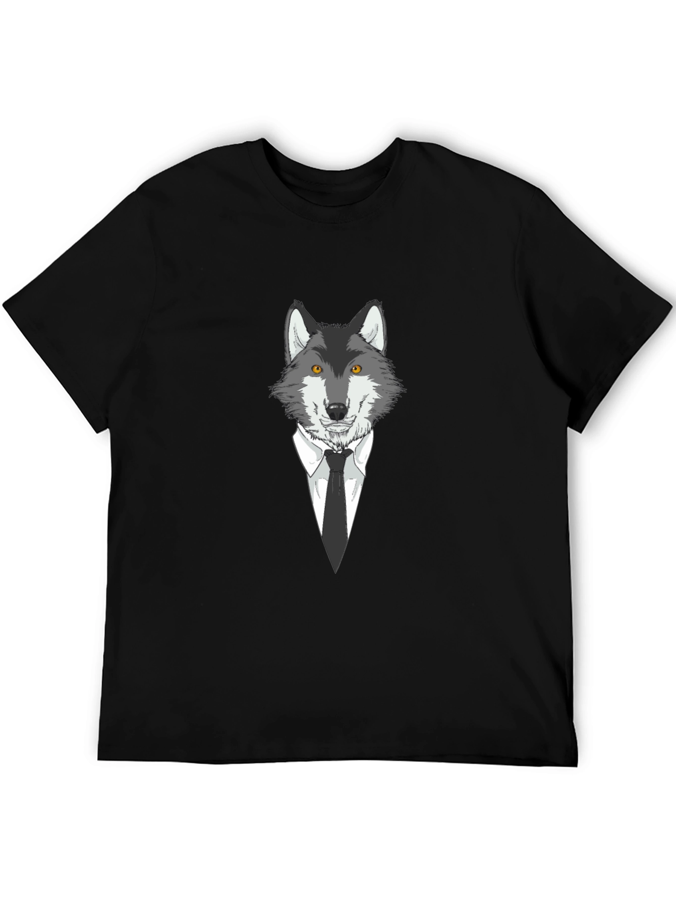 Wolf in Suit Graphic Tee - Mens Black T-Shirt