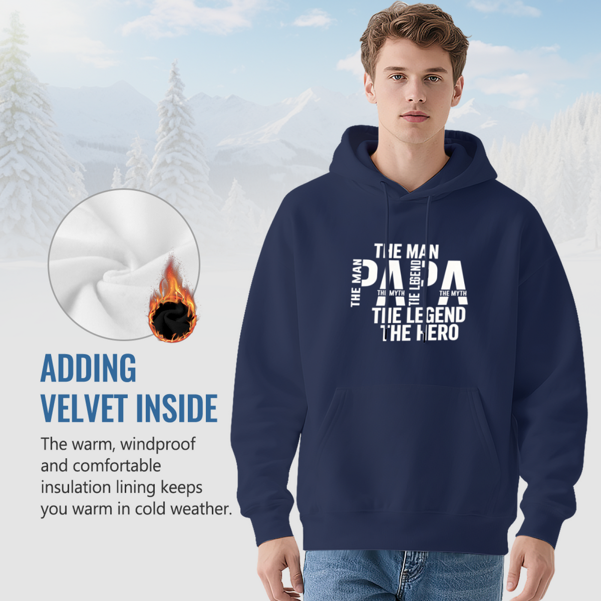 Papa The Man The Myth The Legend The Hero Cool Dad Hoodie