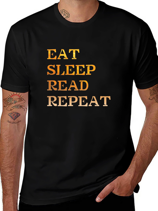 Eat Sleep Read Repeat Black T-Shirt