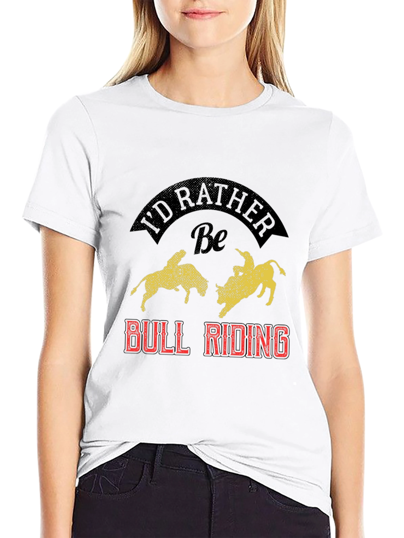 Id Rather Be Bull Riding Graphic Tee