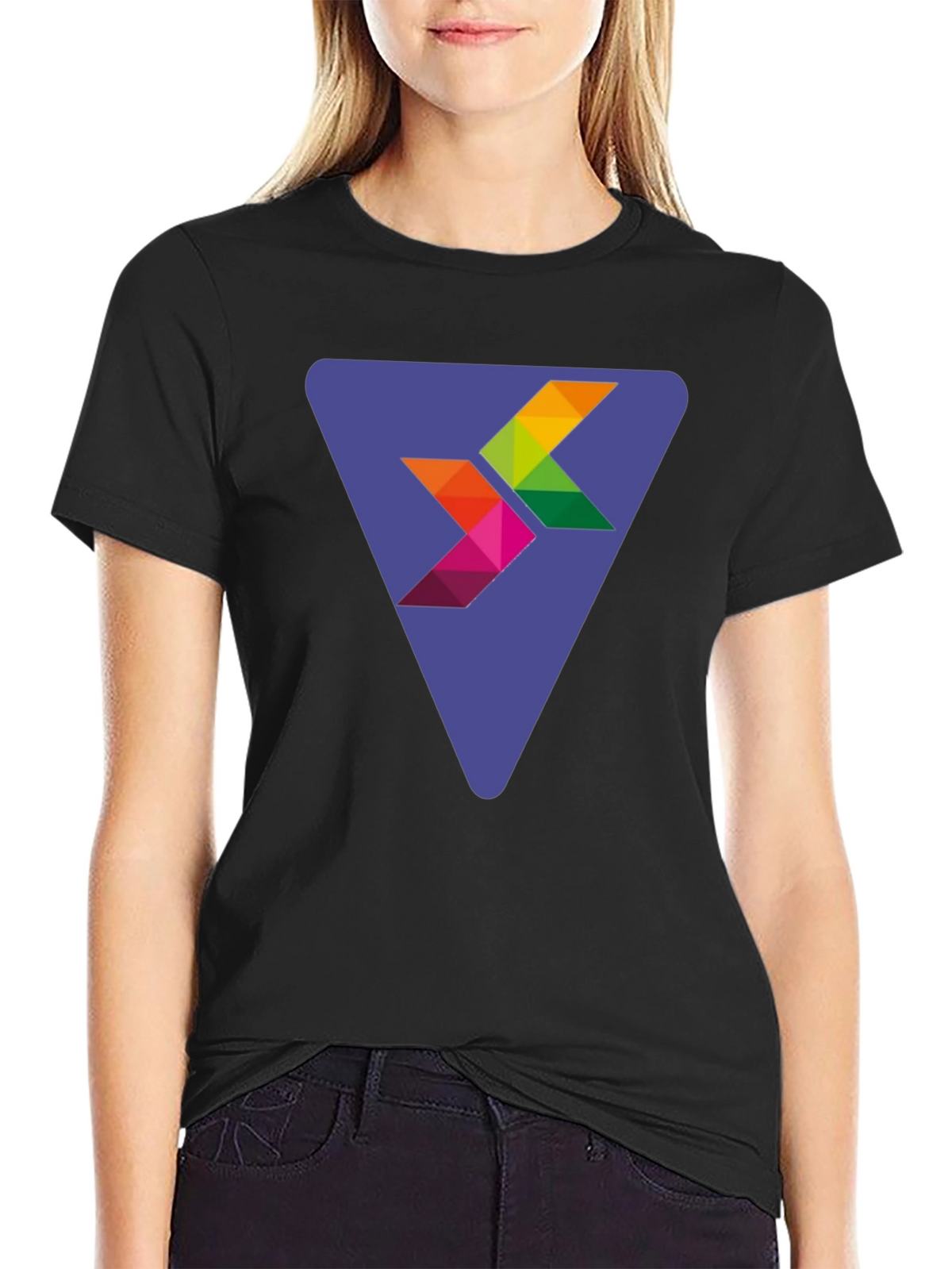 Abstract Arrow Graphic Black T-Shirt
