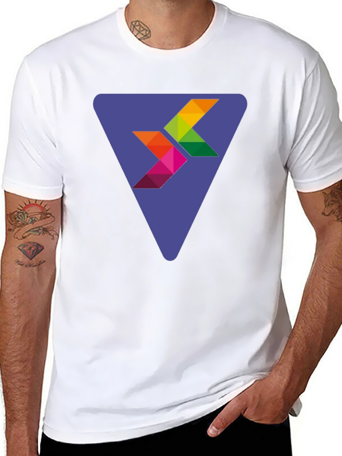 Abstract Arrow Graphic Black T-Shirt