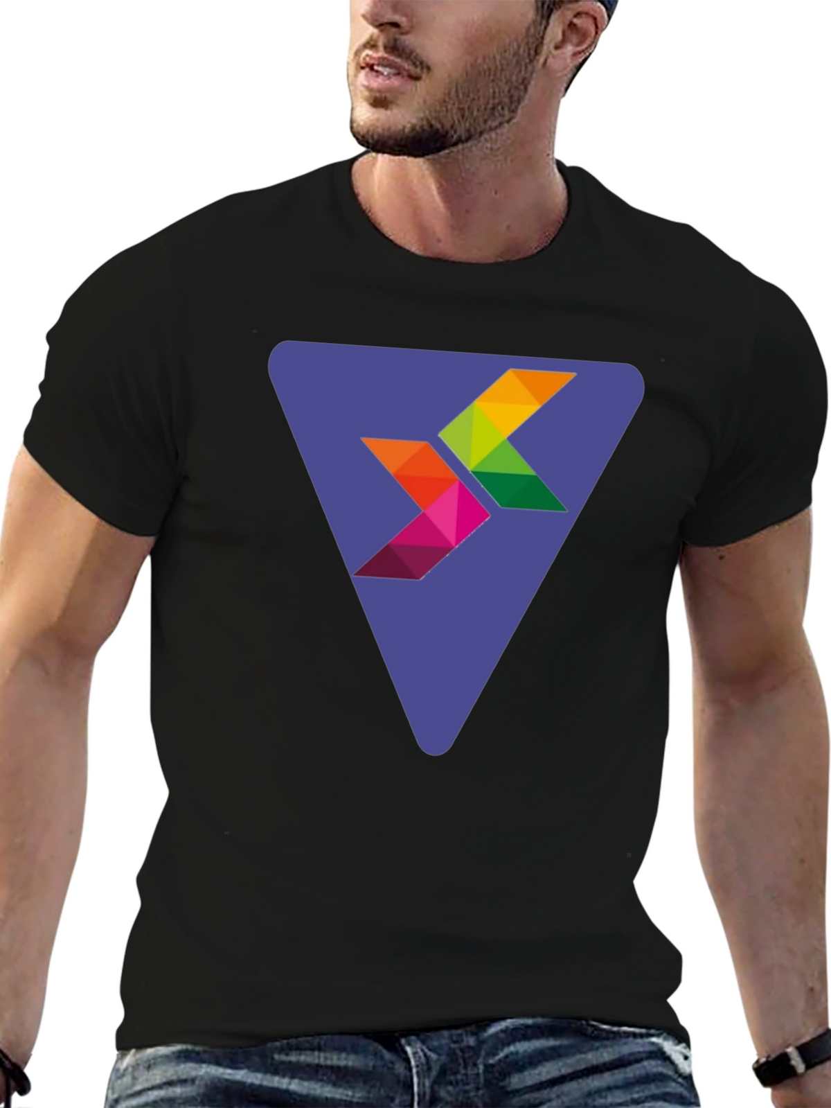 Abstract Arrow Graphic Black T-Shirt