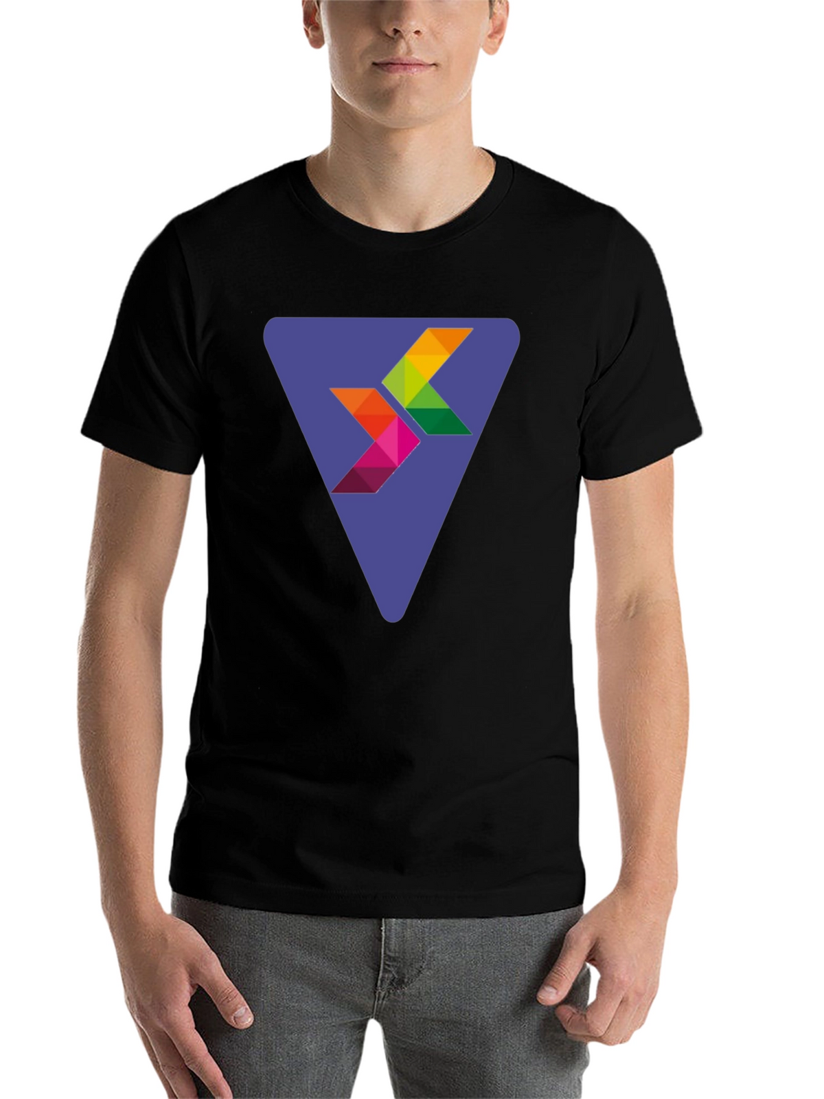 Abstract Arrow Graphic Black T-Shirt