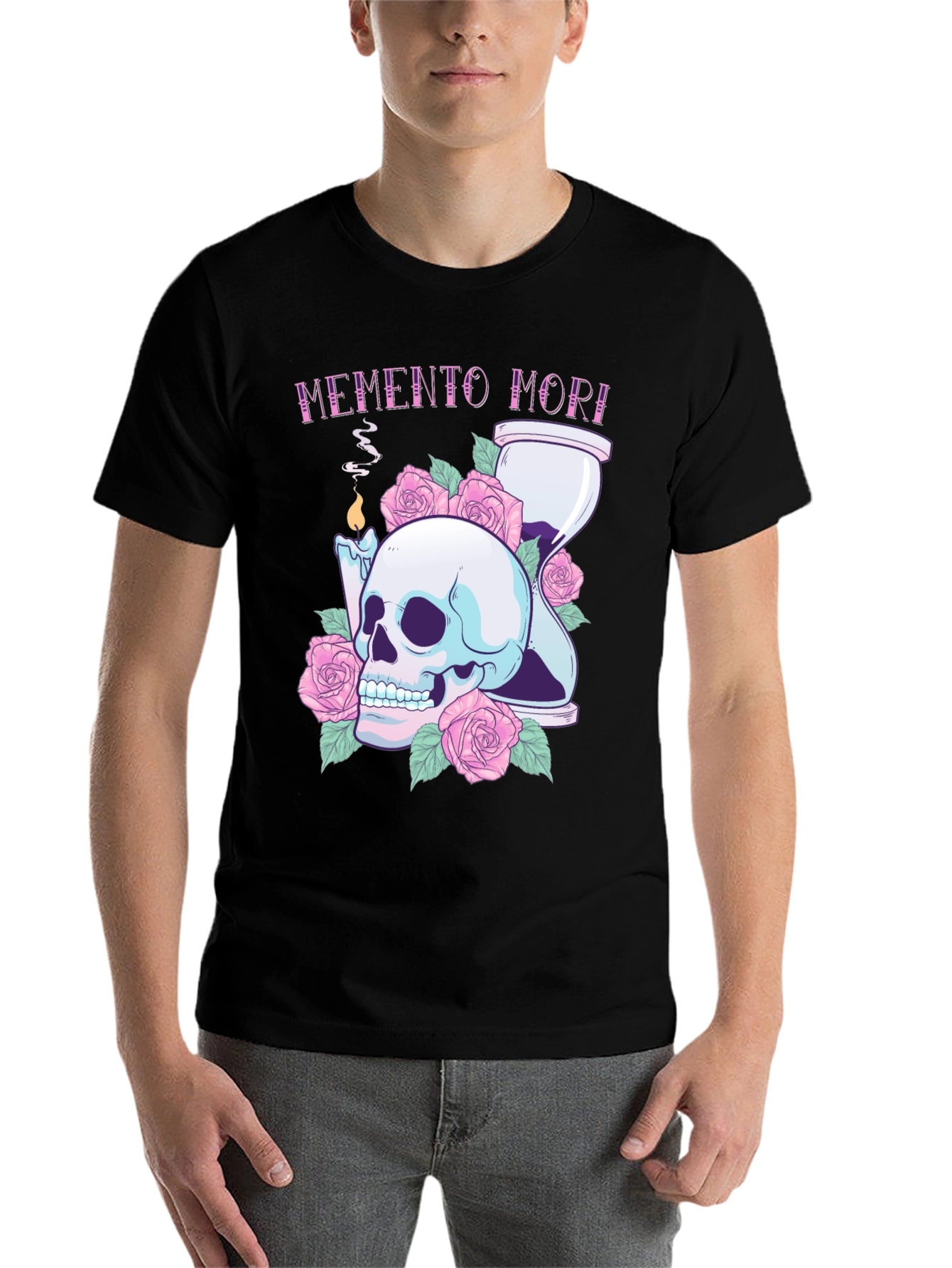 Memento Mori Skull & Roses Graphic Tee