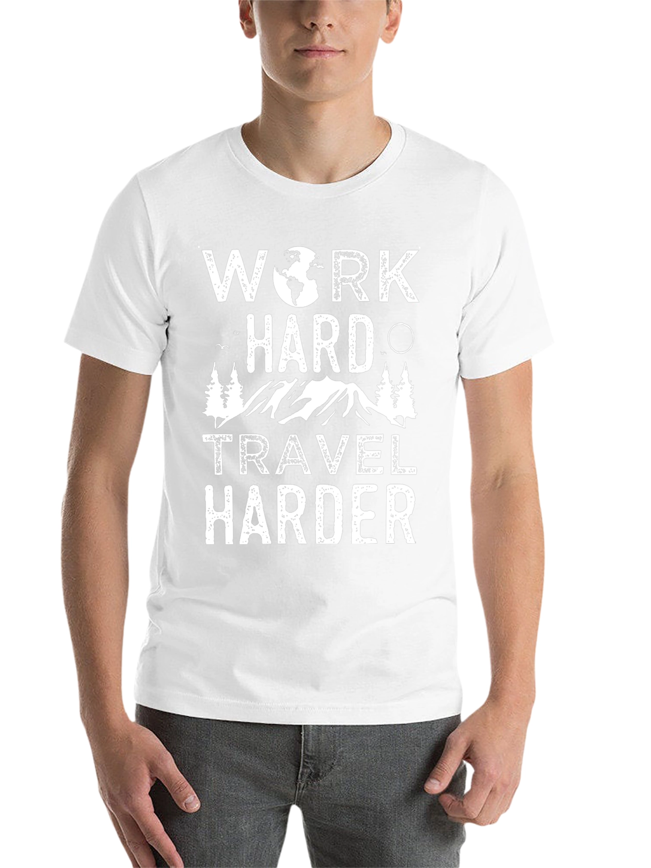 Work Hard Travel Harder Graphic Tee - Black