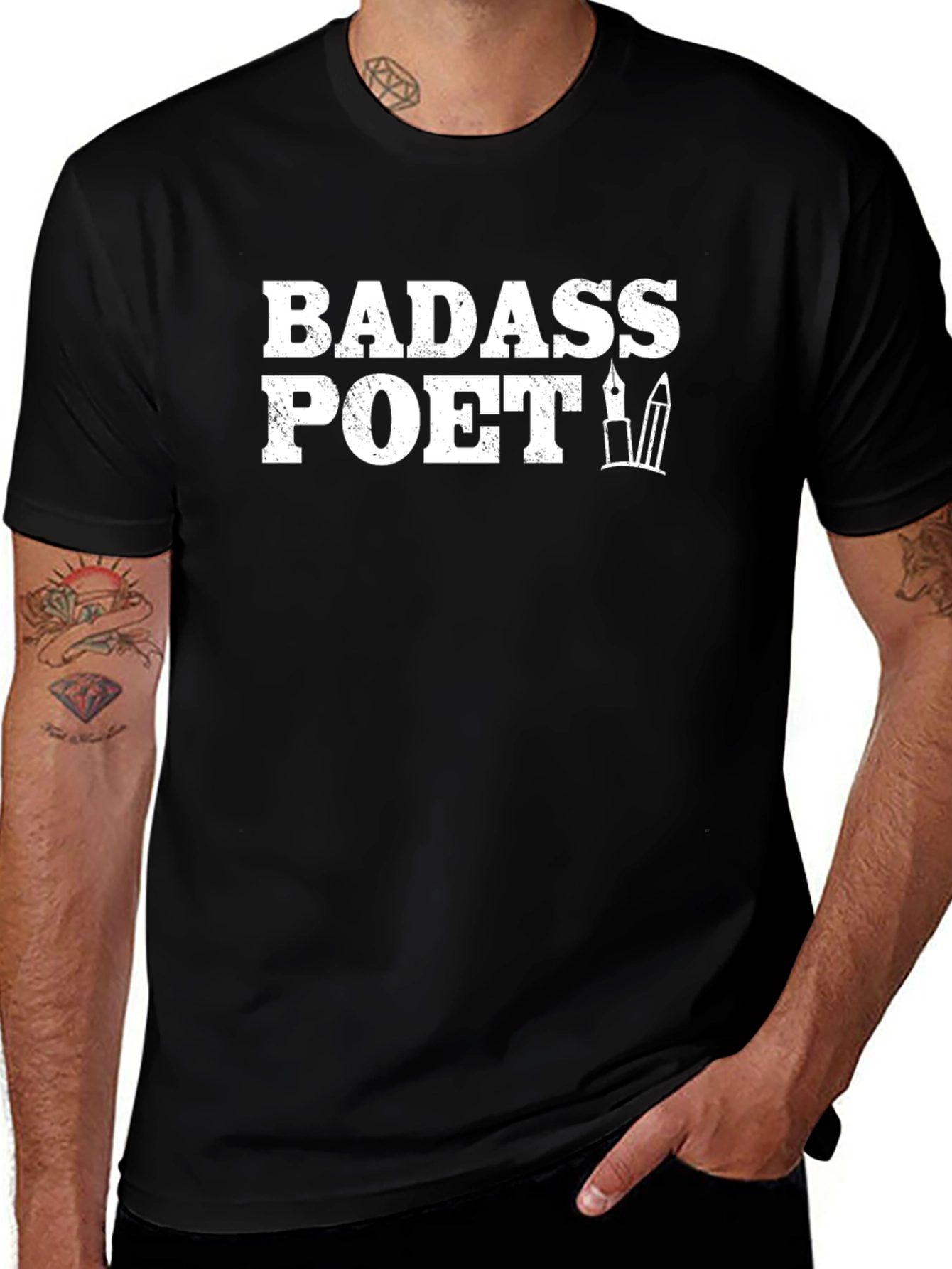 Badass Poet Graphic Tee - Black T-Shirt