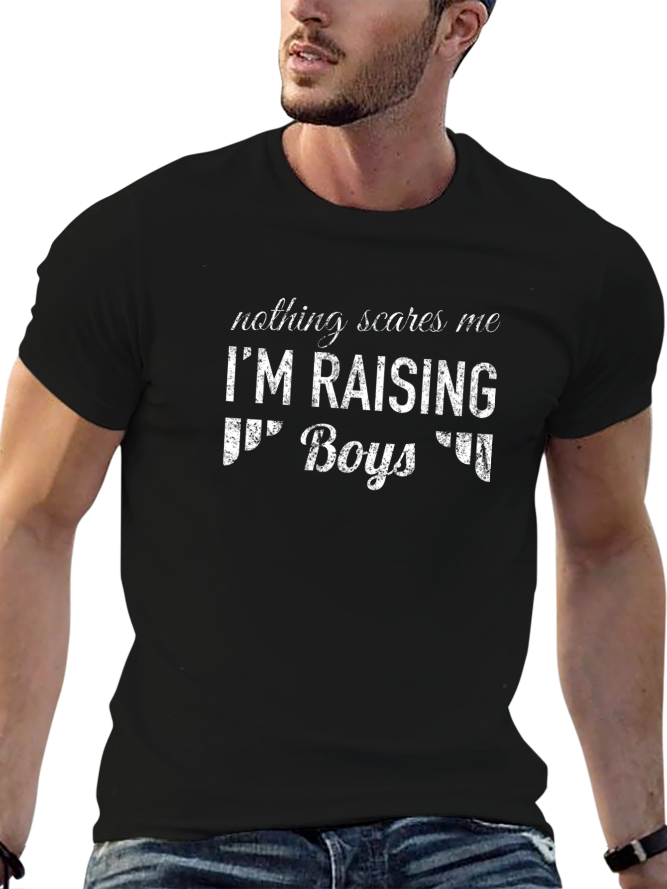 Raising Boys Graphic Tee - Funny Dad Shirt