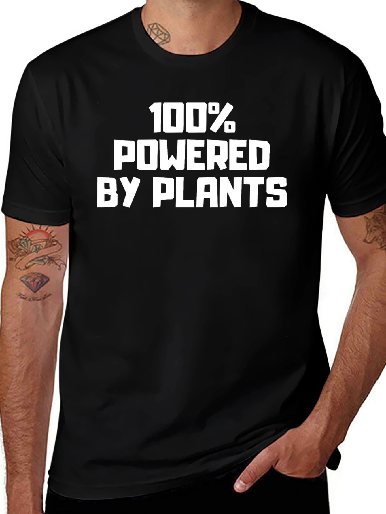 100% Powered by Plants T-Shirt - Vegan Lifestyle