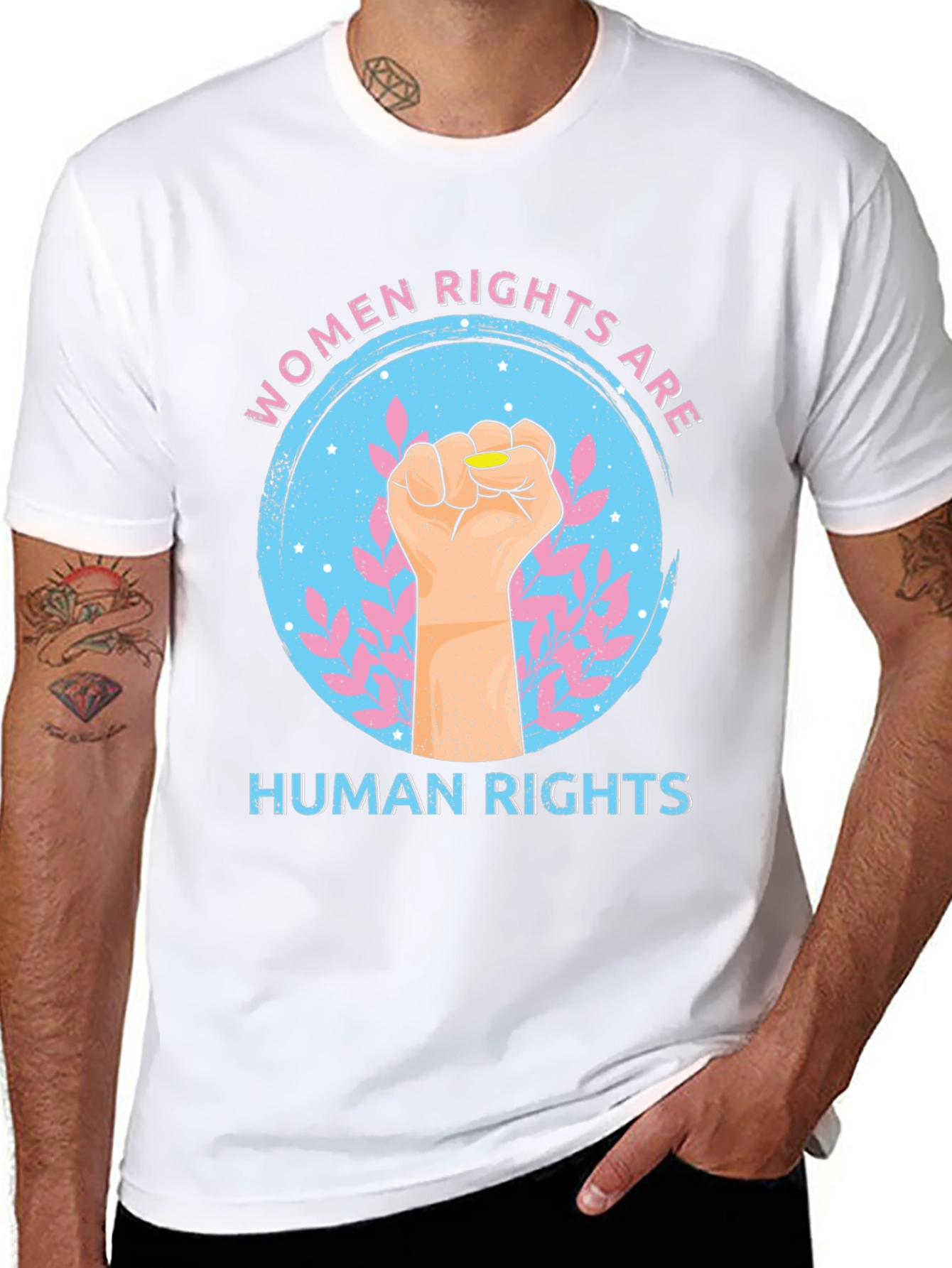 Womens Rights Fist Graphic Tee - Black