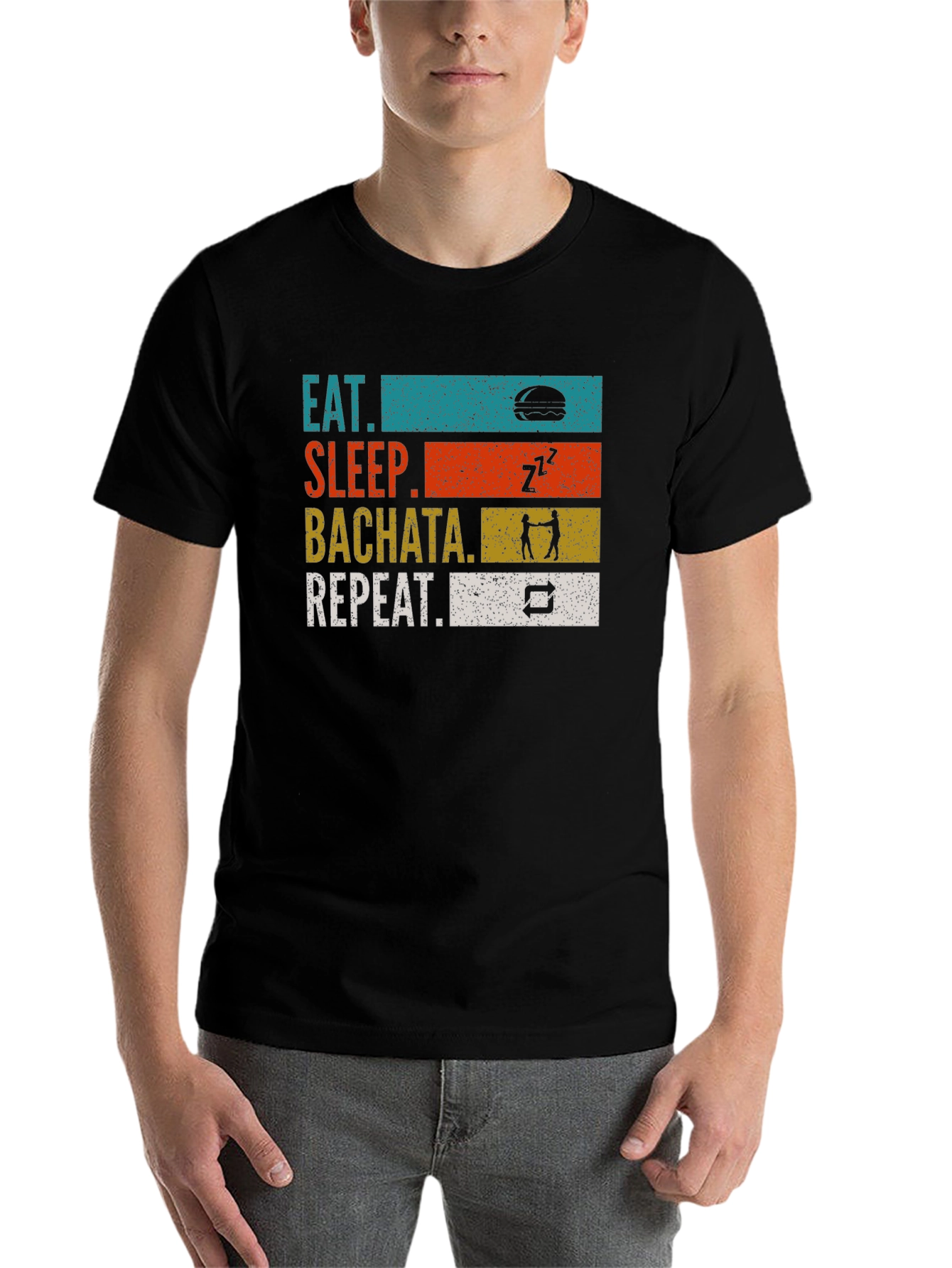 Eat Sleep Bachata Repeat Graphic T-Shirt