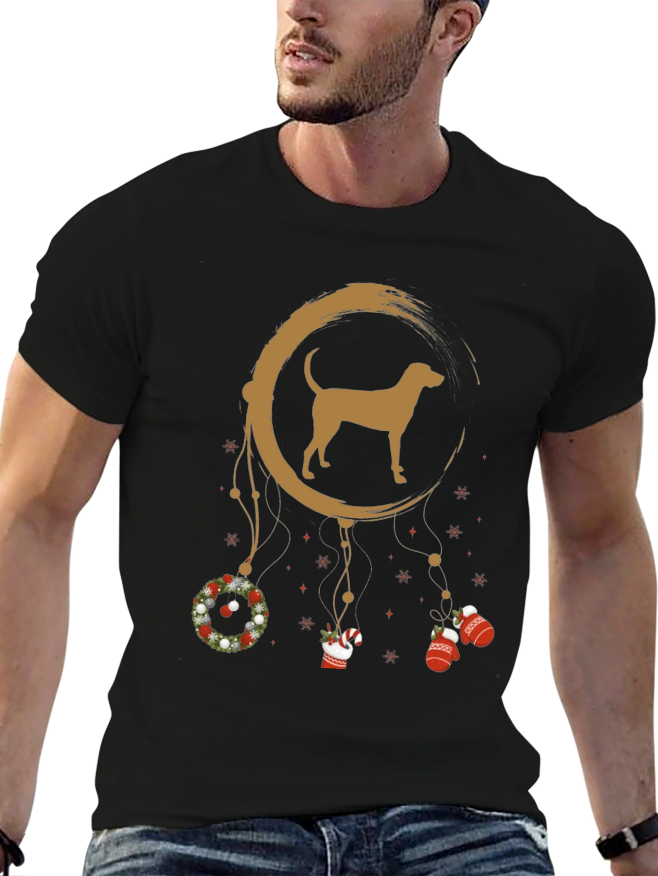 Dog Dreamcatcher Christmas Graphic Tee