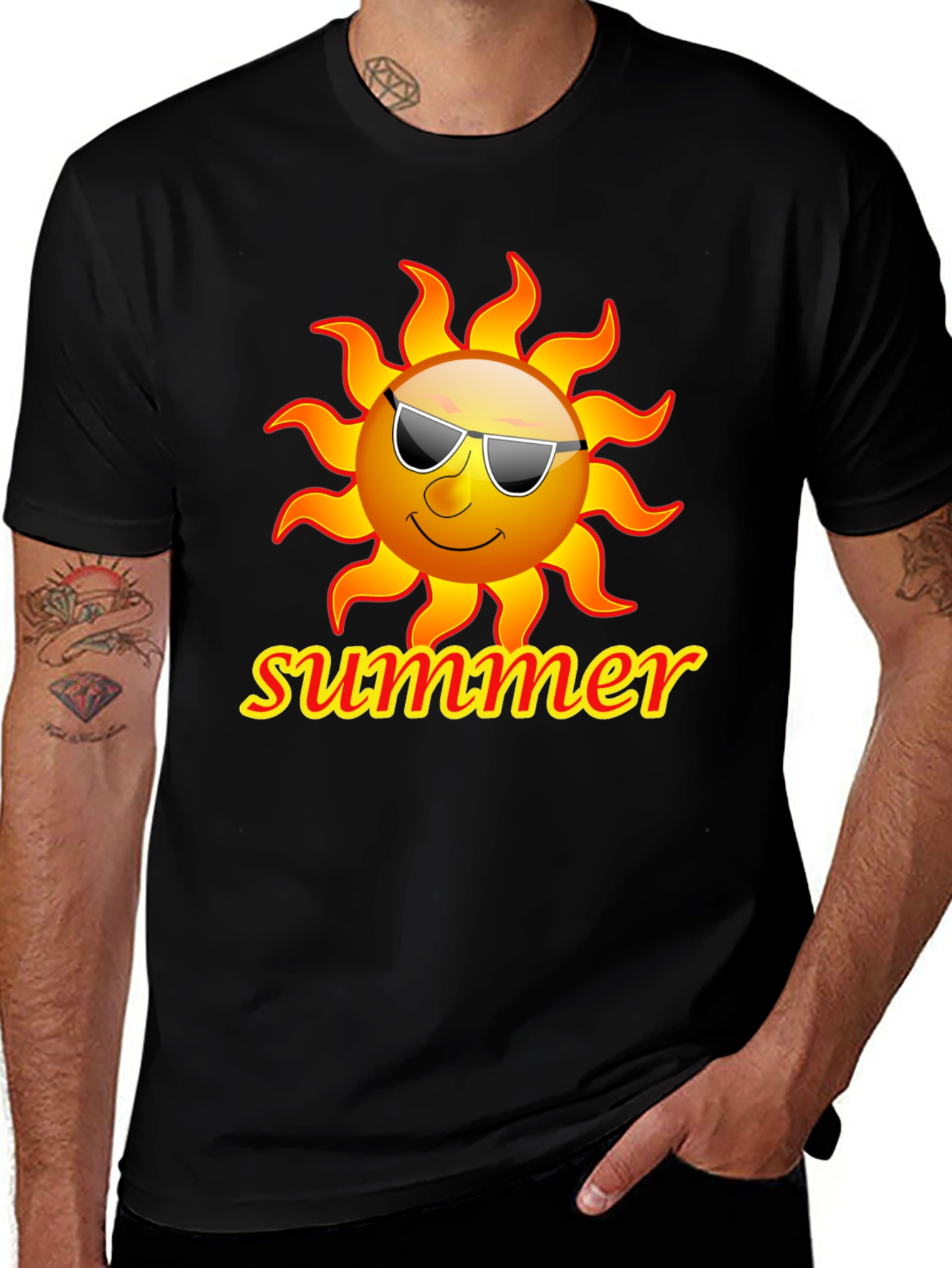 Summer Sun T-Shirt - Black Graphic Tee