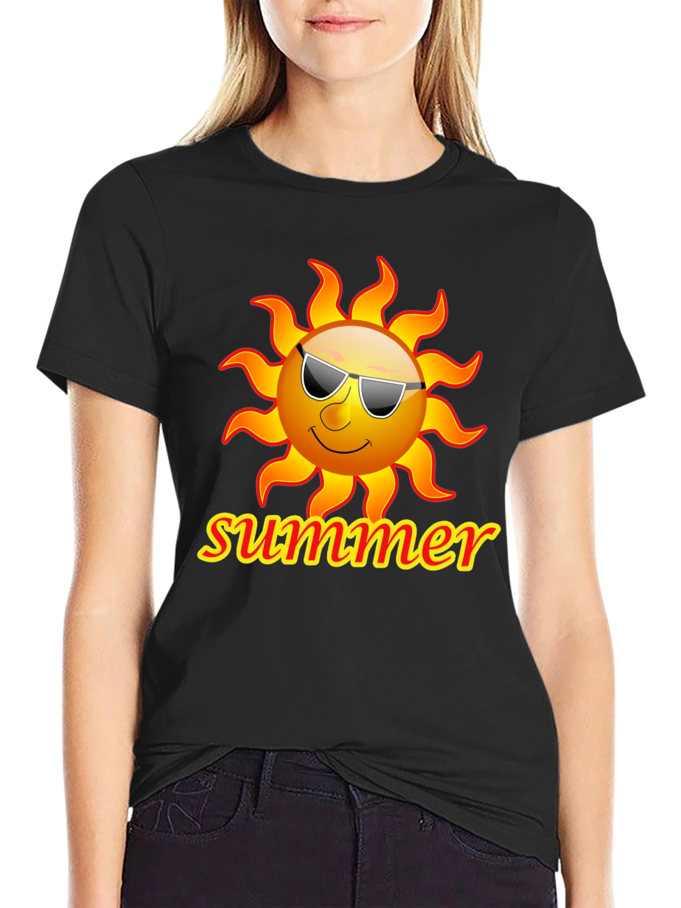Summer Sun T-Shirt - Black Graphic Tee