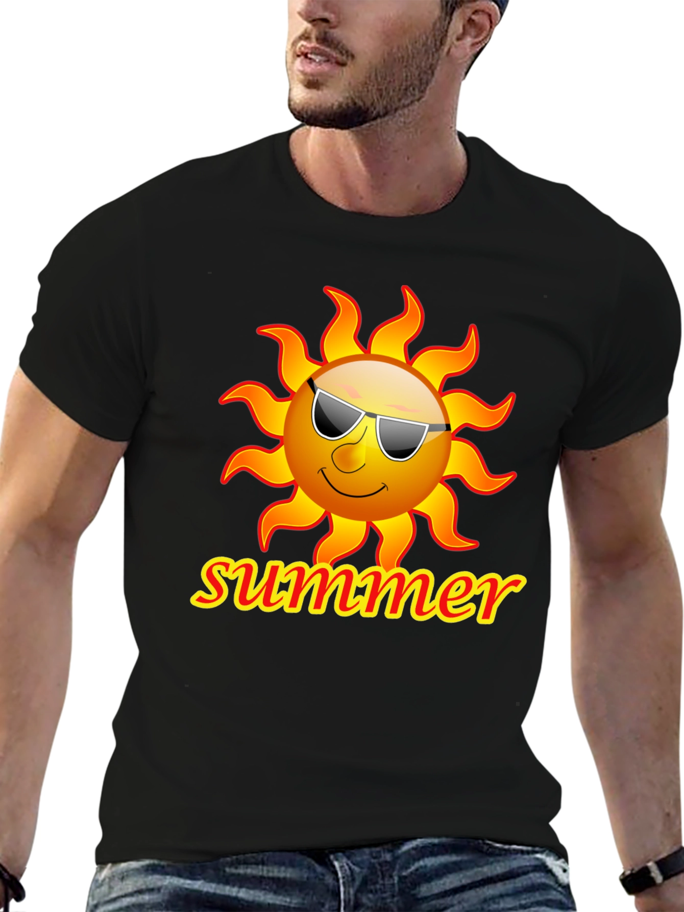 Summer Sun T-Shirt - Black Graphic Tee