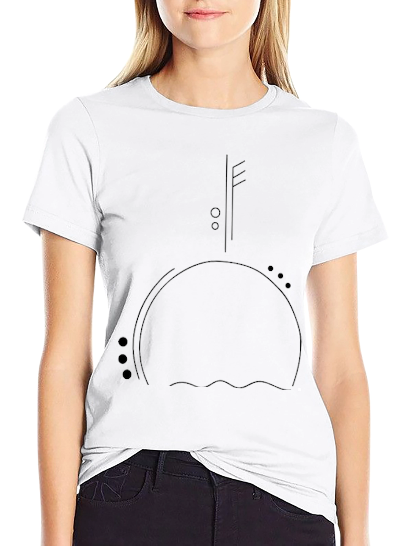 Modern Minimalist Black Graphic Tee