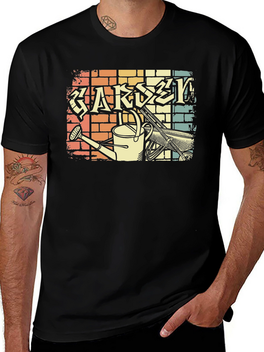 Vintage Garden Graphic Tee - Black