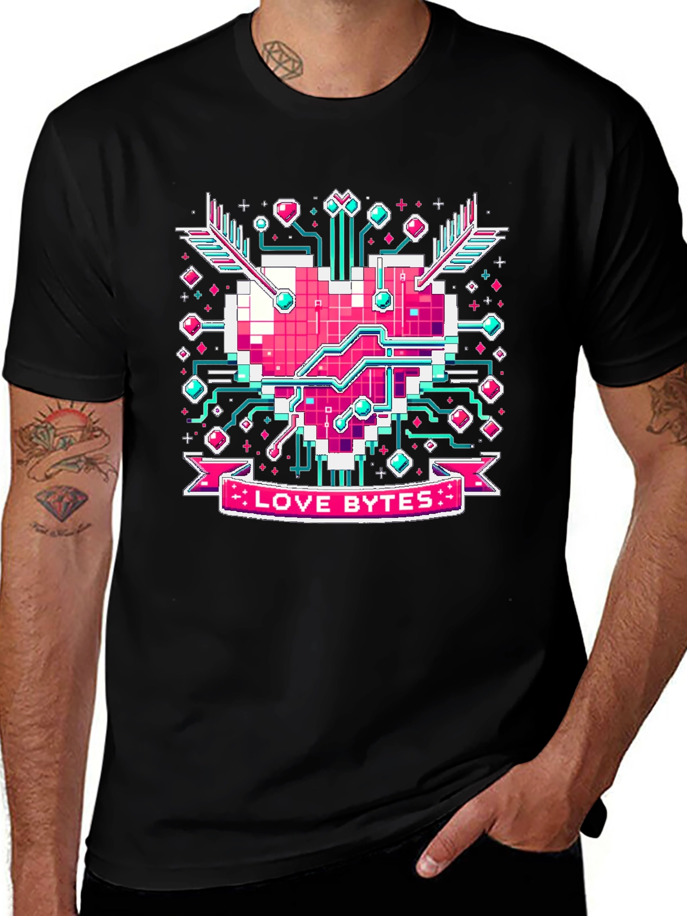 Love Bytes Graphic Tee - Geek Valentines Day