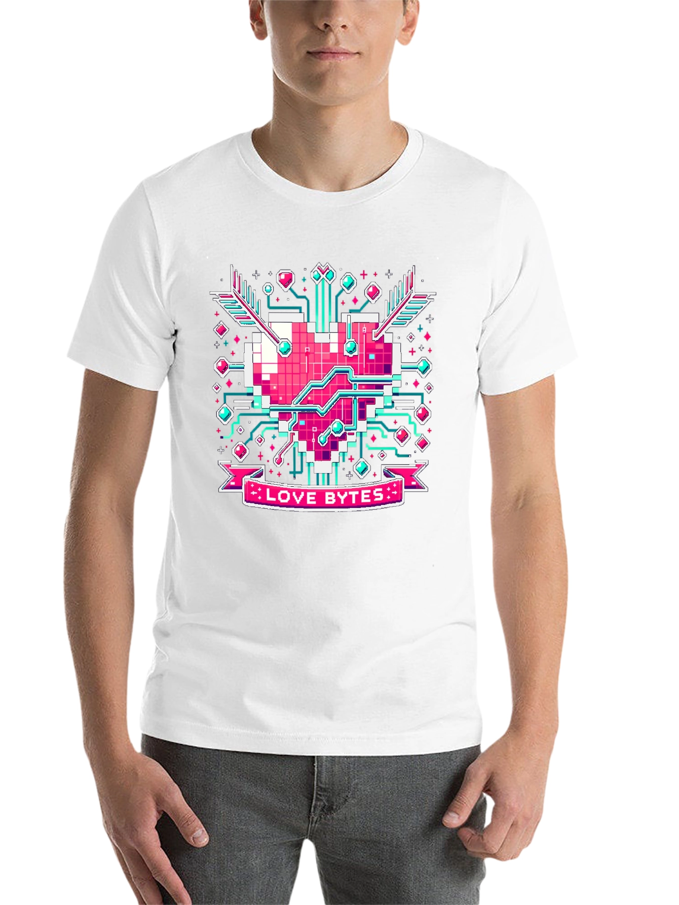 Love Bytes Graphic Tee - Geek Valentines Day