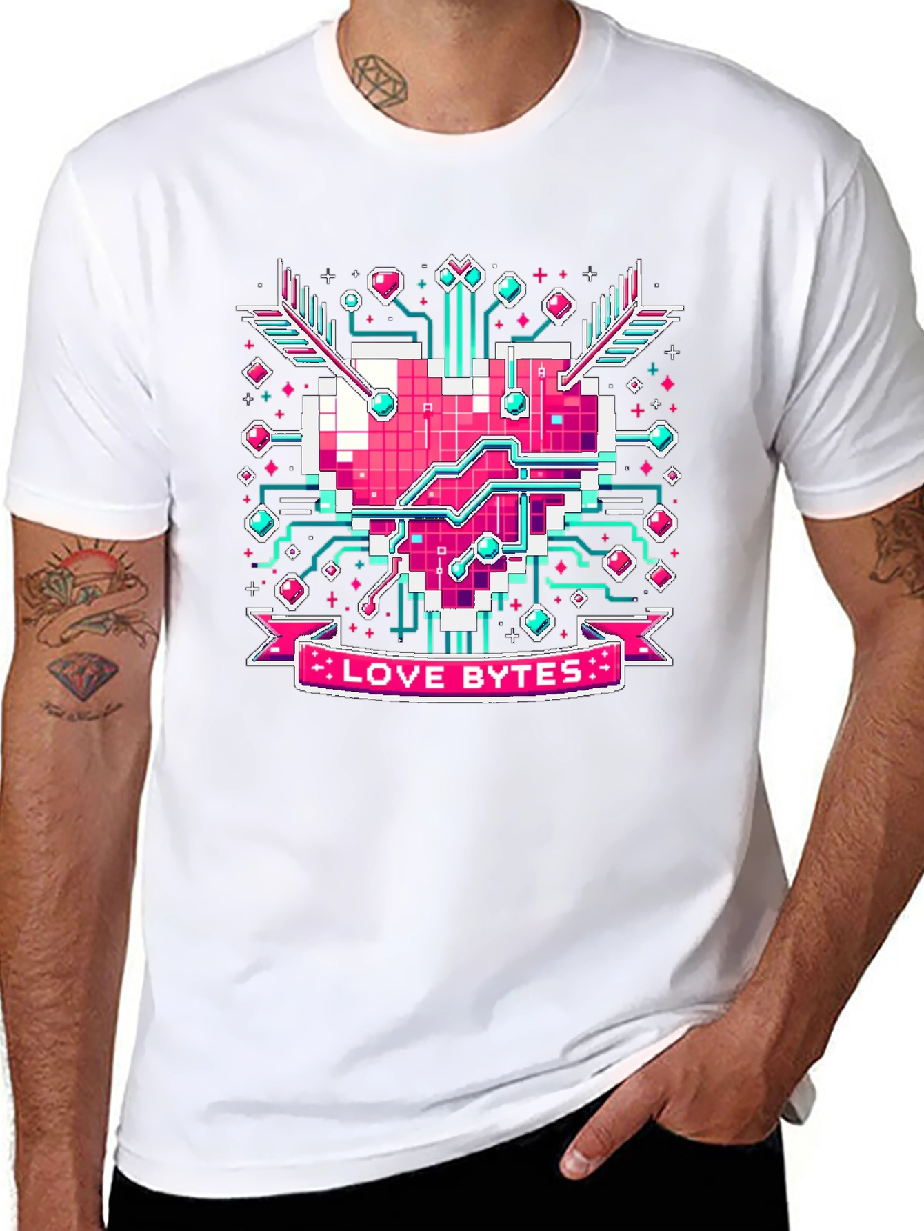 Love Bytes Graphic Tee - Geek Valentines Day