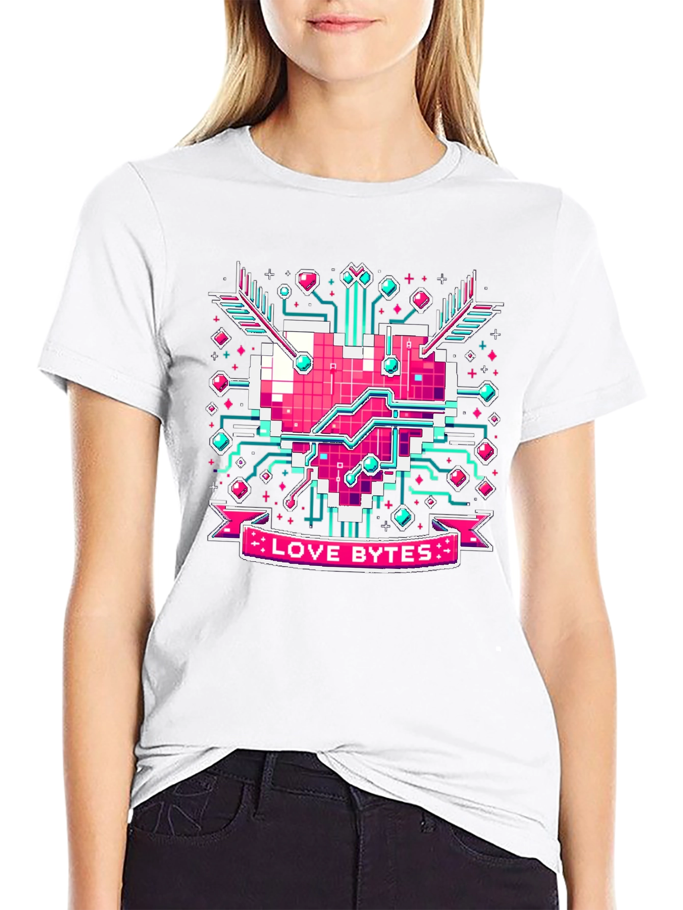 Love Bytes Graphic Tee - Geek Valentines Day