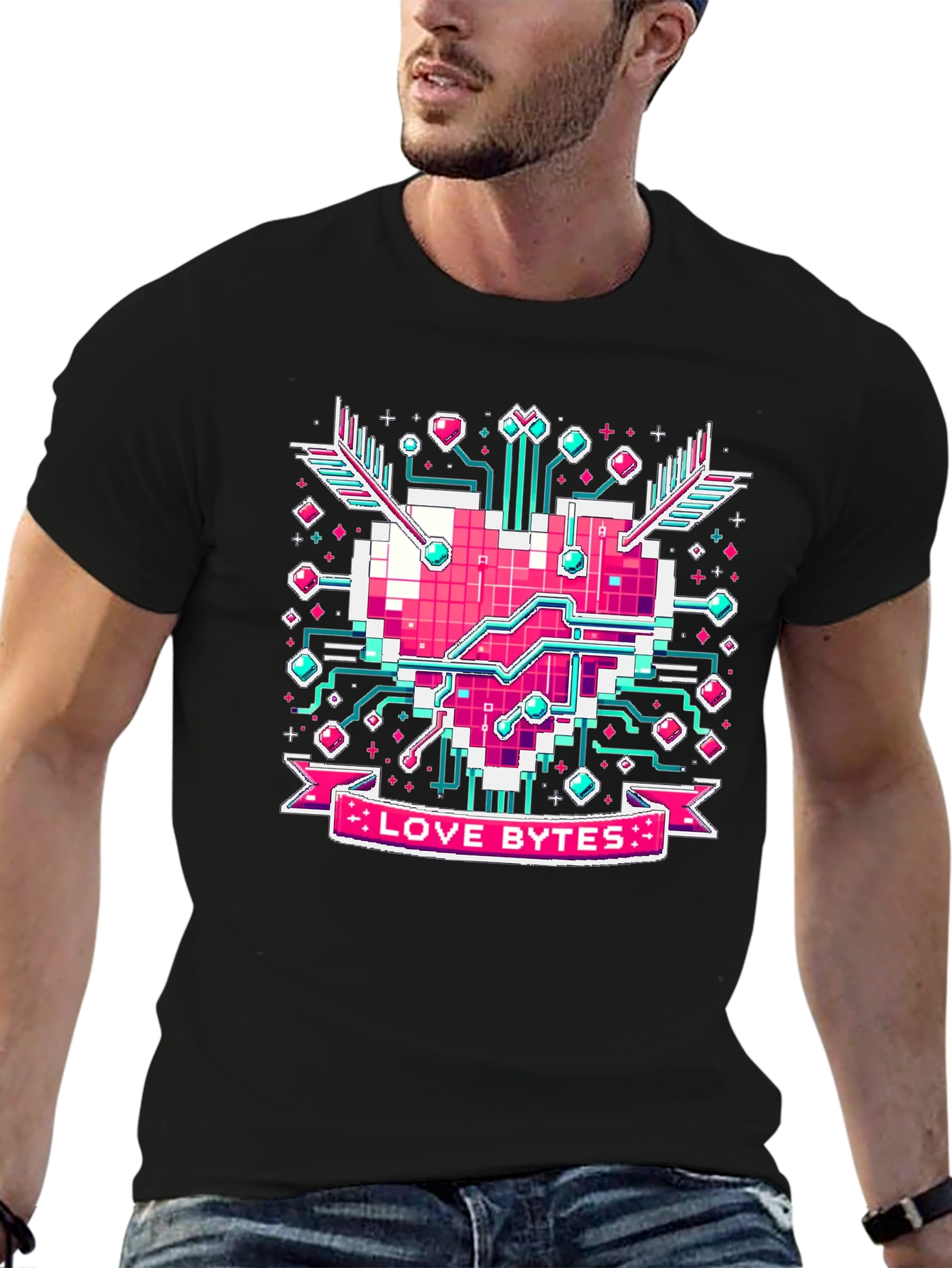 Love Bytes Graphic Tee - Geek Valentines Day