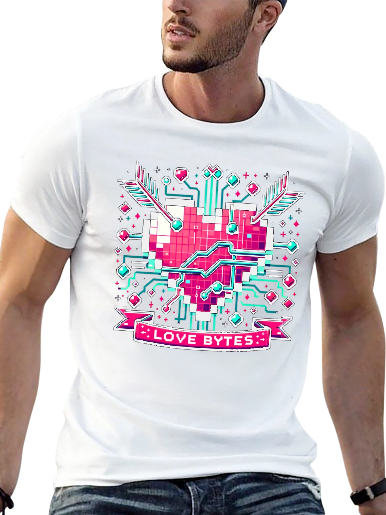 Love Bytes Graphic Tee - Geek Valentines Day