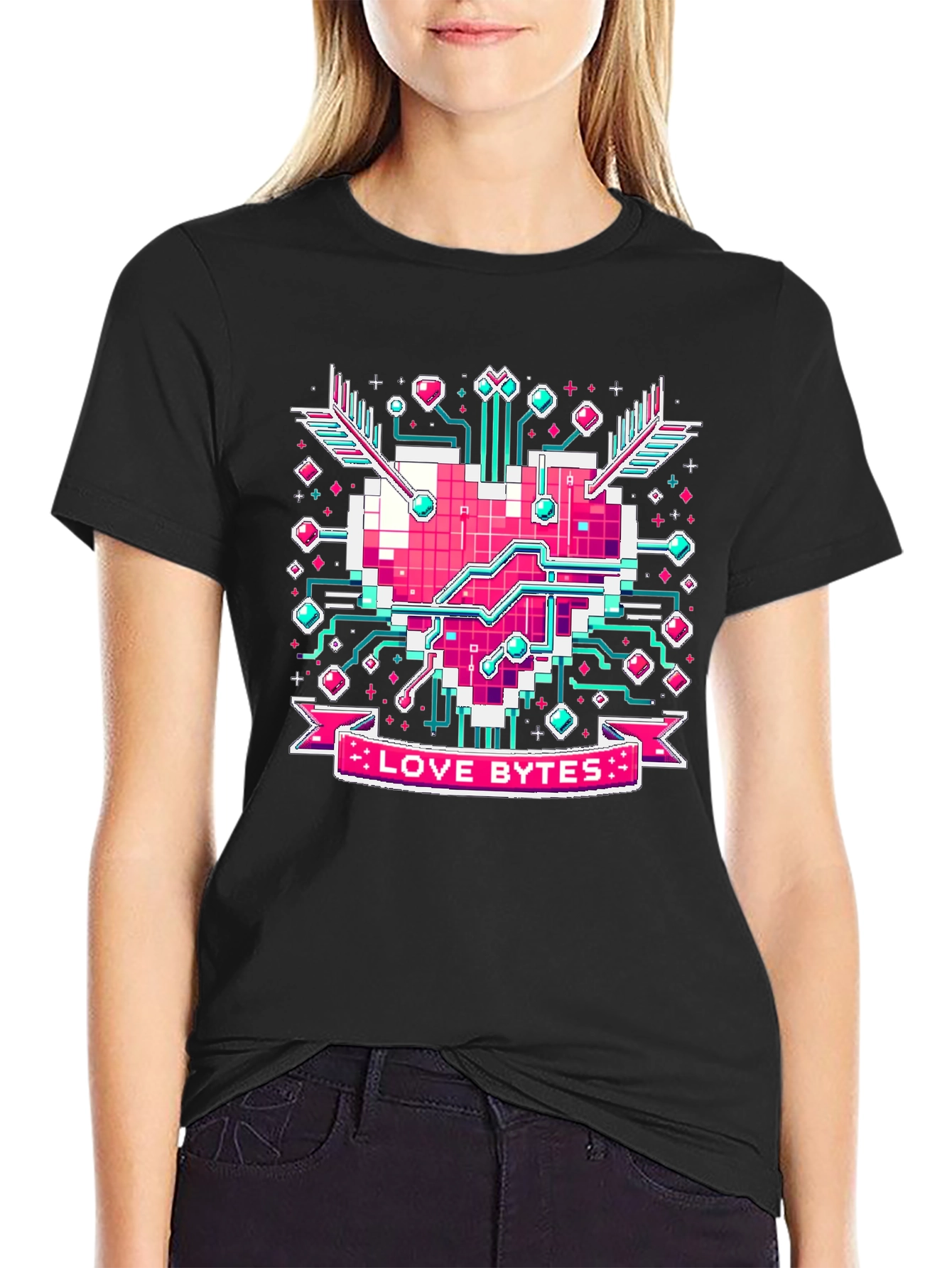 Love Bytes Graphic Tee - Geek Valentines Day