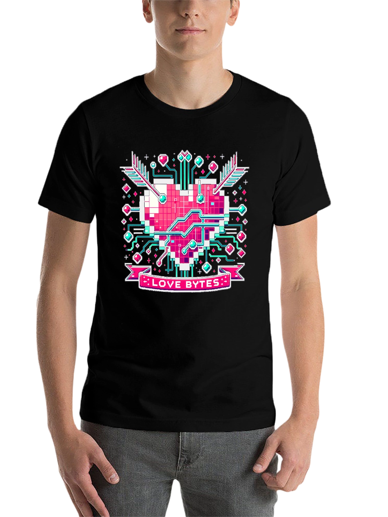 Love Bytes Graphic Tee - Geek Valentines Day