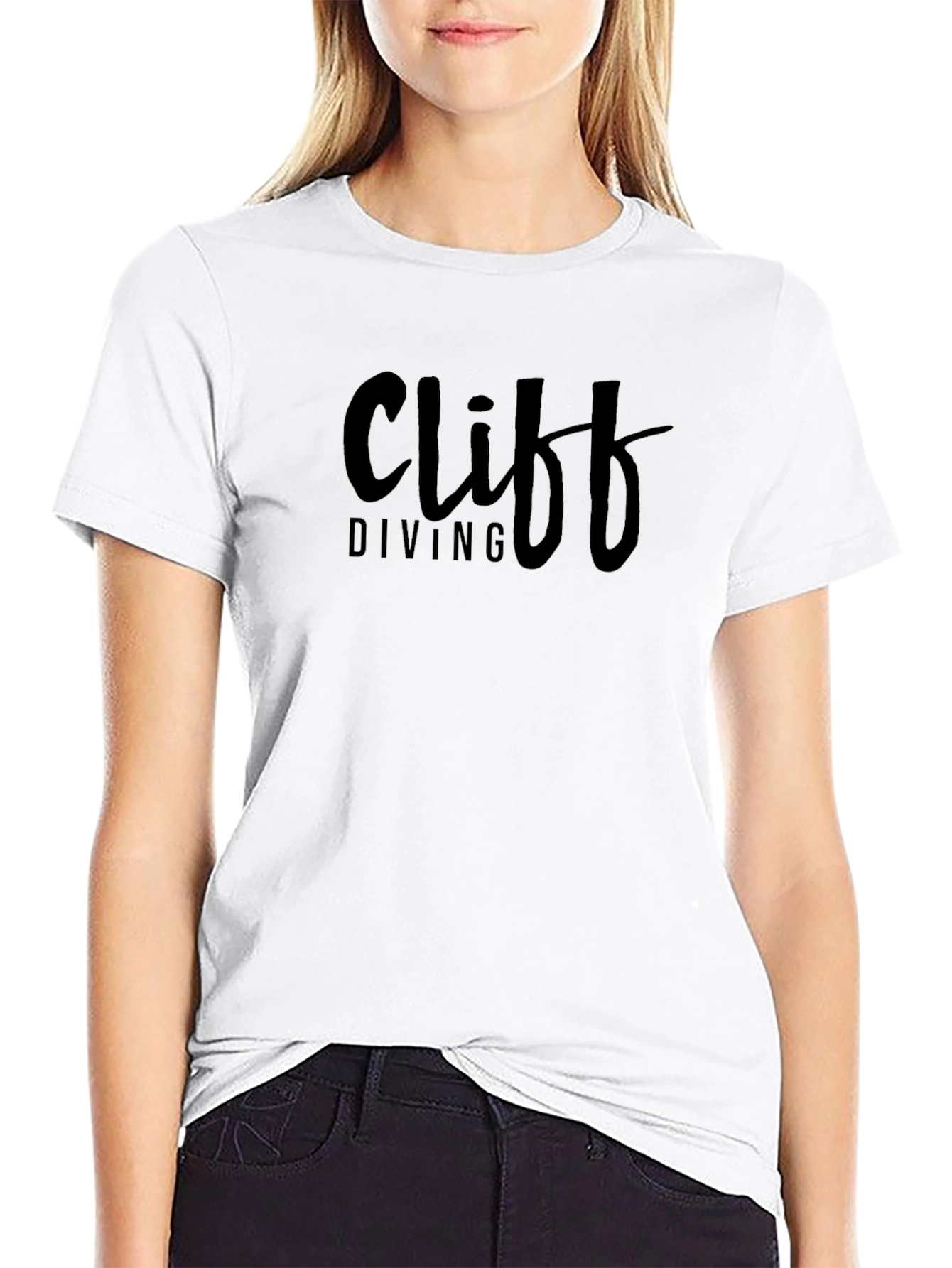 Cliff Diving Black T-Shirt for Adventurous Spirits