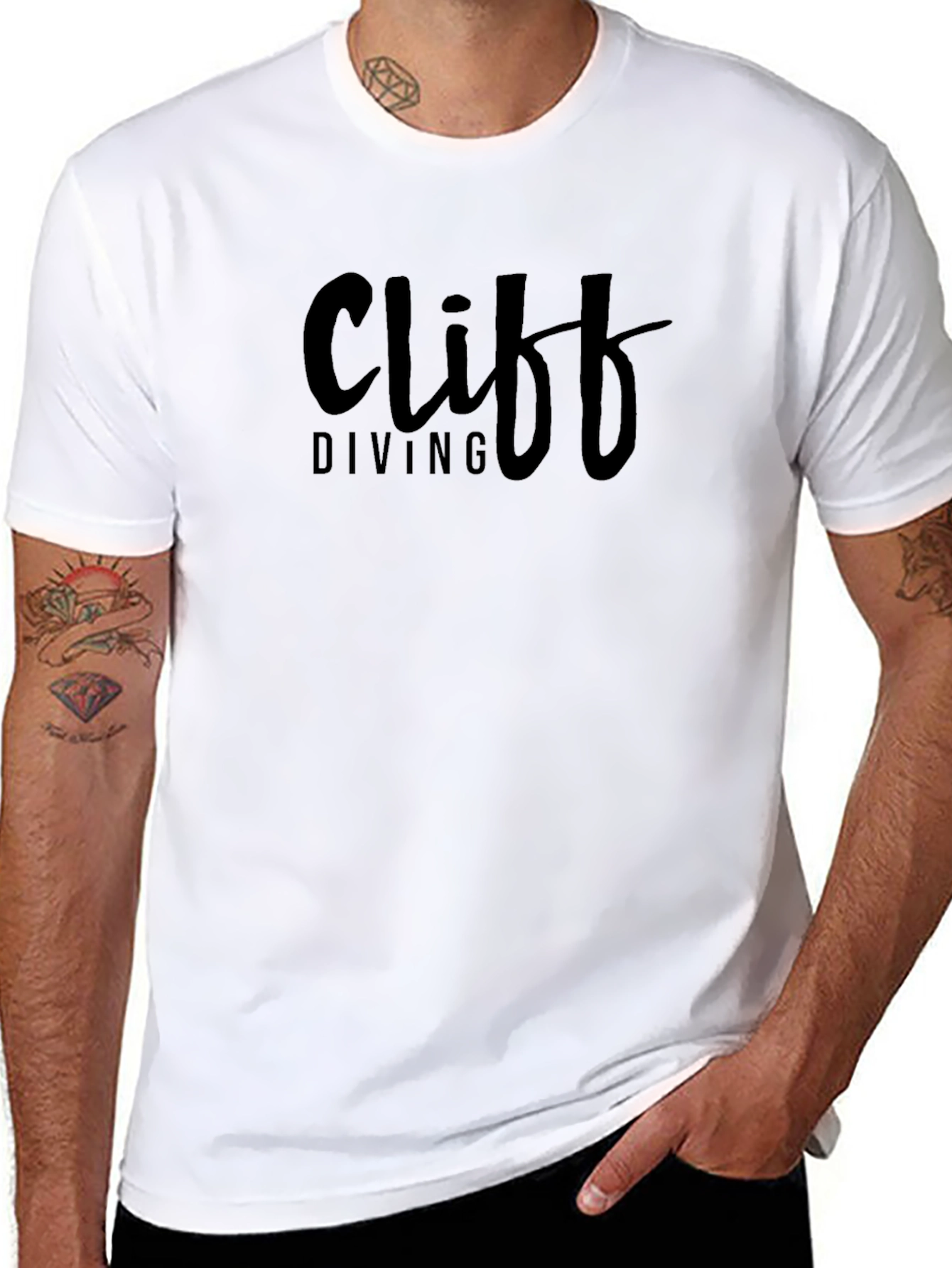 Cliff Diving Black T-Shirt for Adventurous Spirits